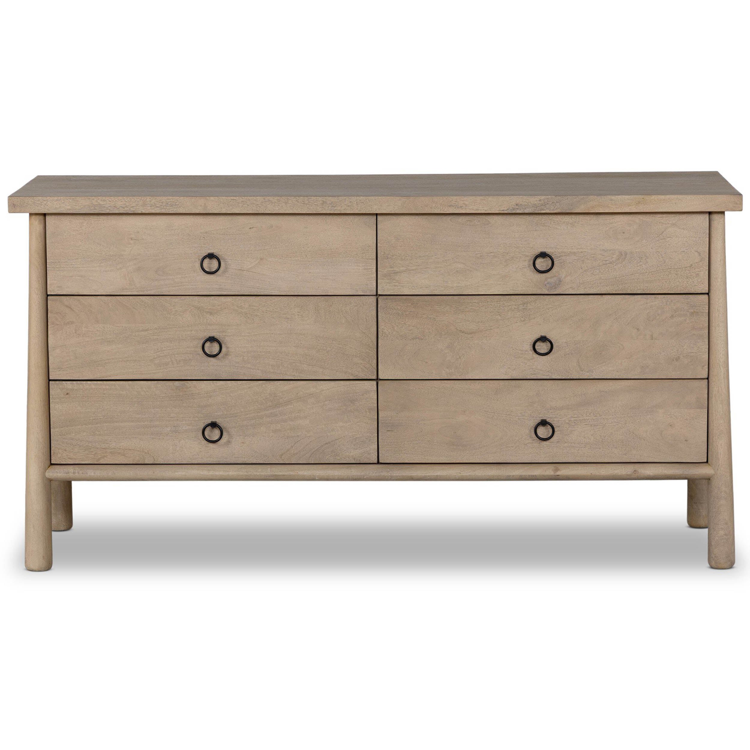 Freddie 6 Drawer Dresser, Caramel Mango
