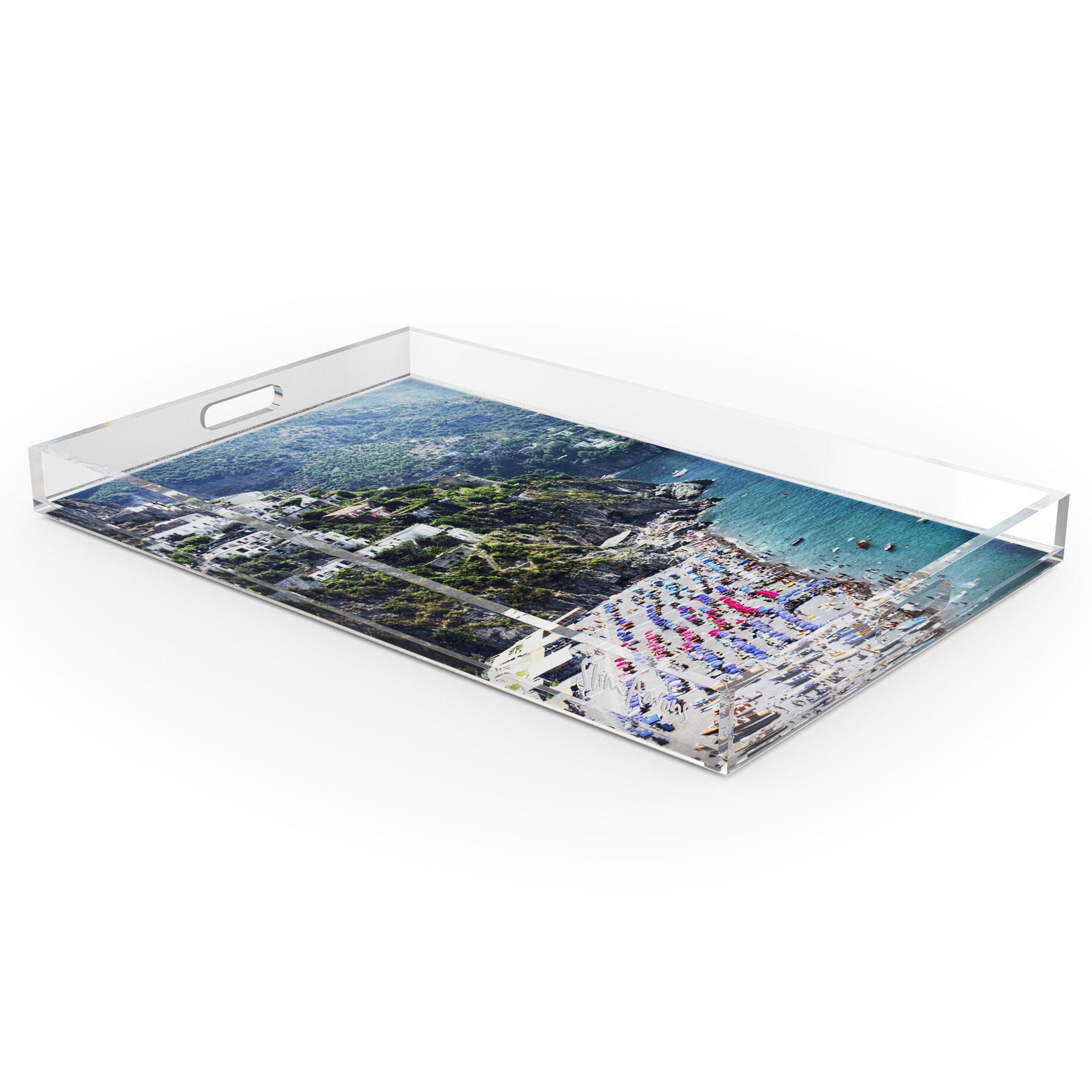 Beach In Positano Tray by Slim Aarons, 1/4" Clear Cast Acrylic