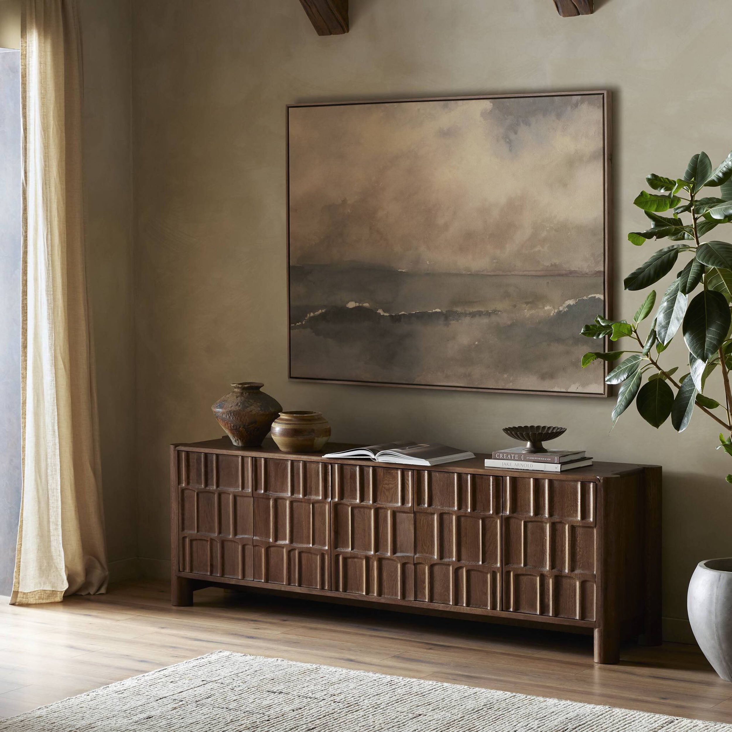 Ezri Media Console, Cocoa Oak