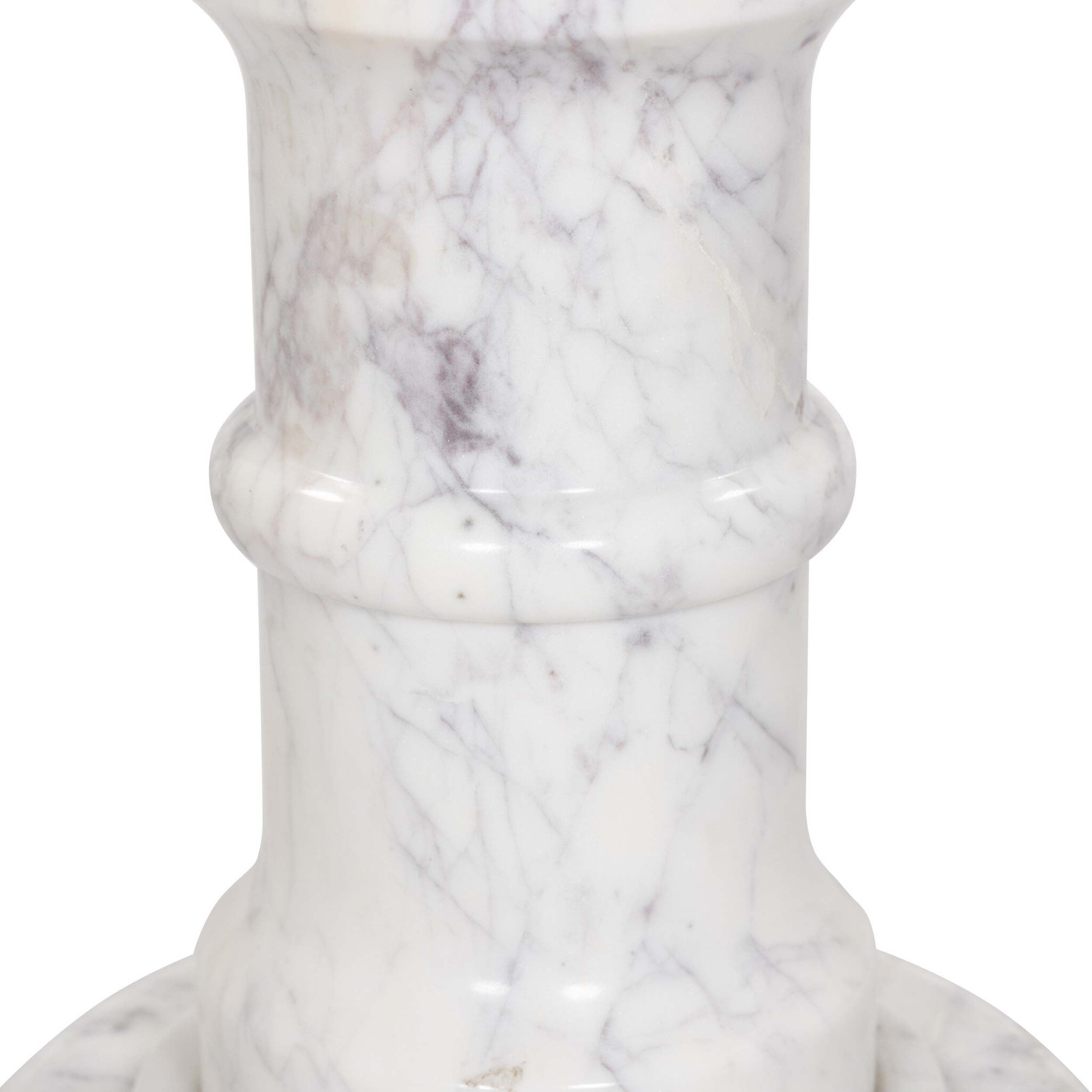 Cyprus End Table, Veined White Marble Solid