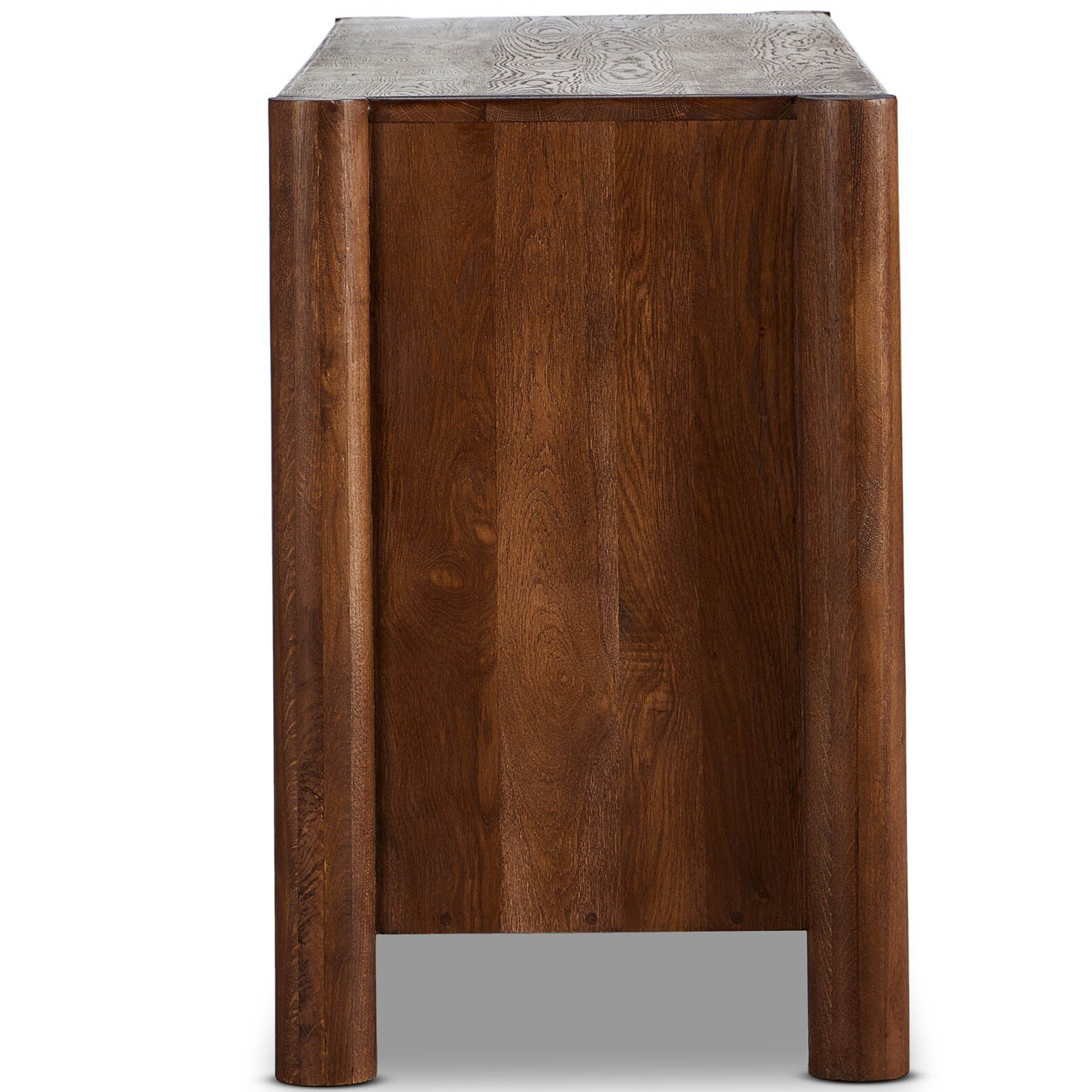 Ezri 6 Drawer Dresser, Carved Cocoa Oak