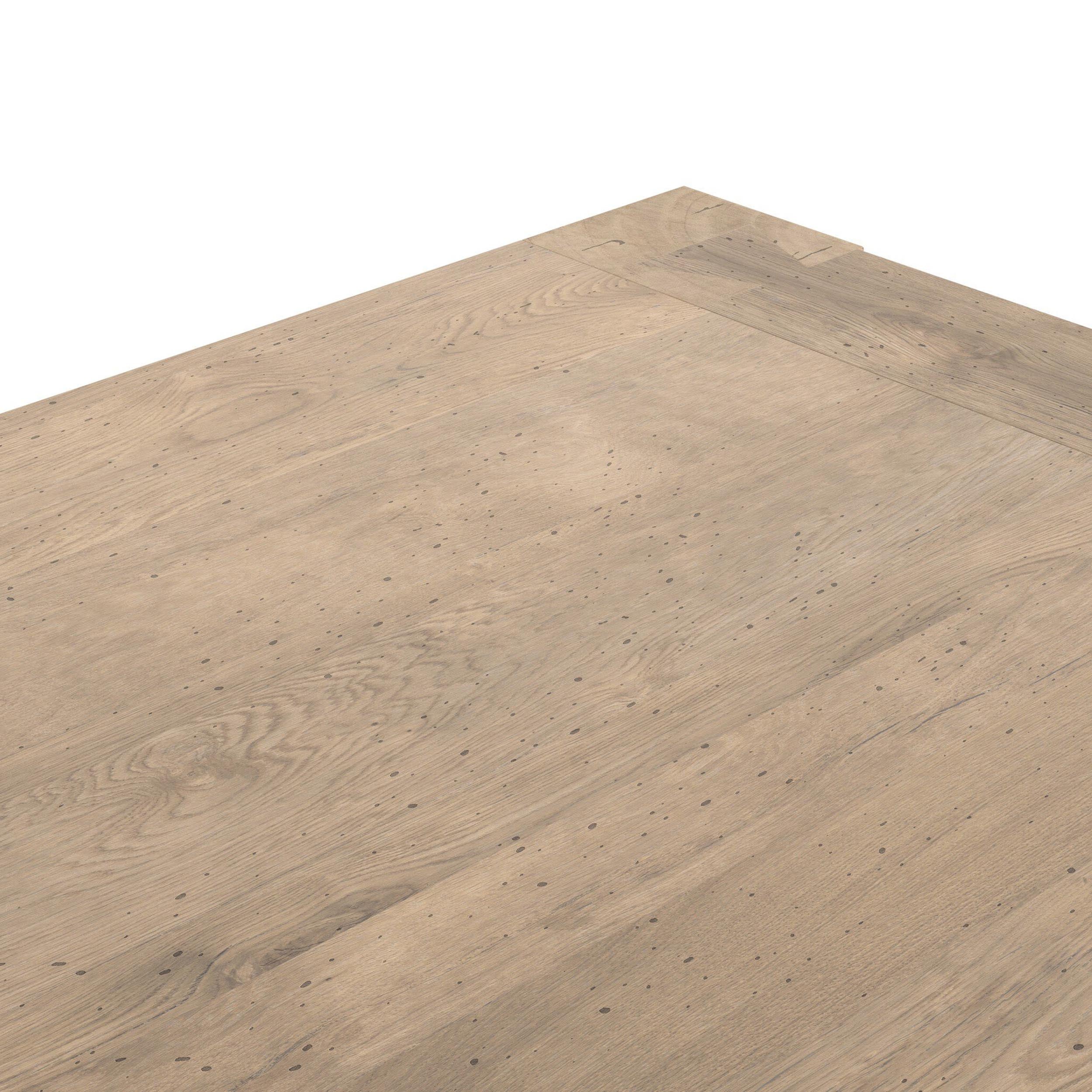 Abaso Dining Table, Whitewash Rustic Wormwood Oak