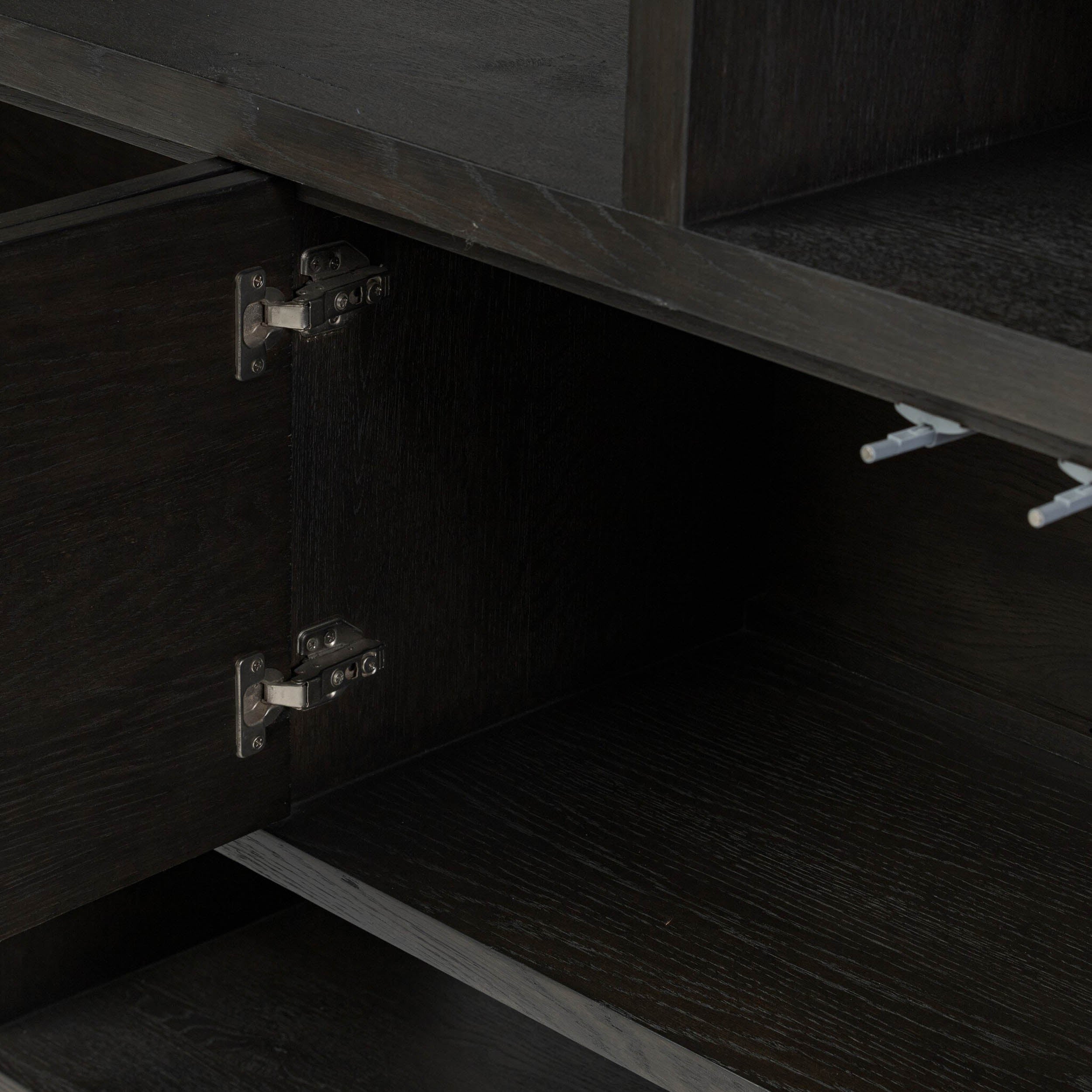 Noeline Wide Bookcase, Smoked Black Oak