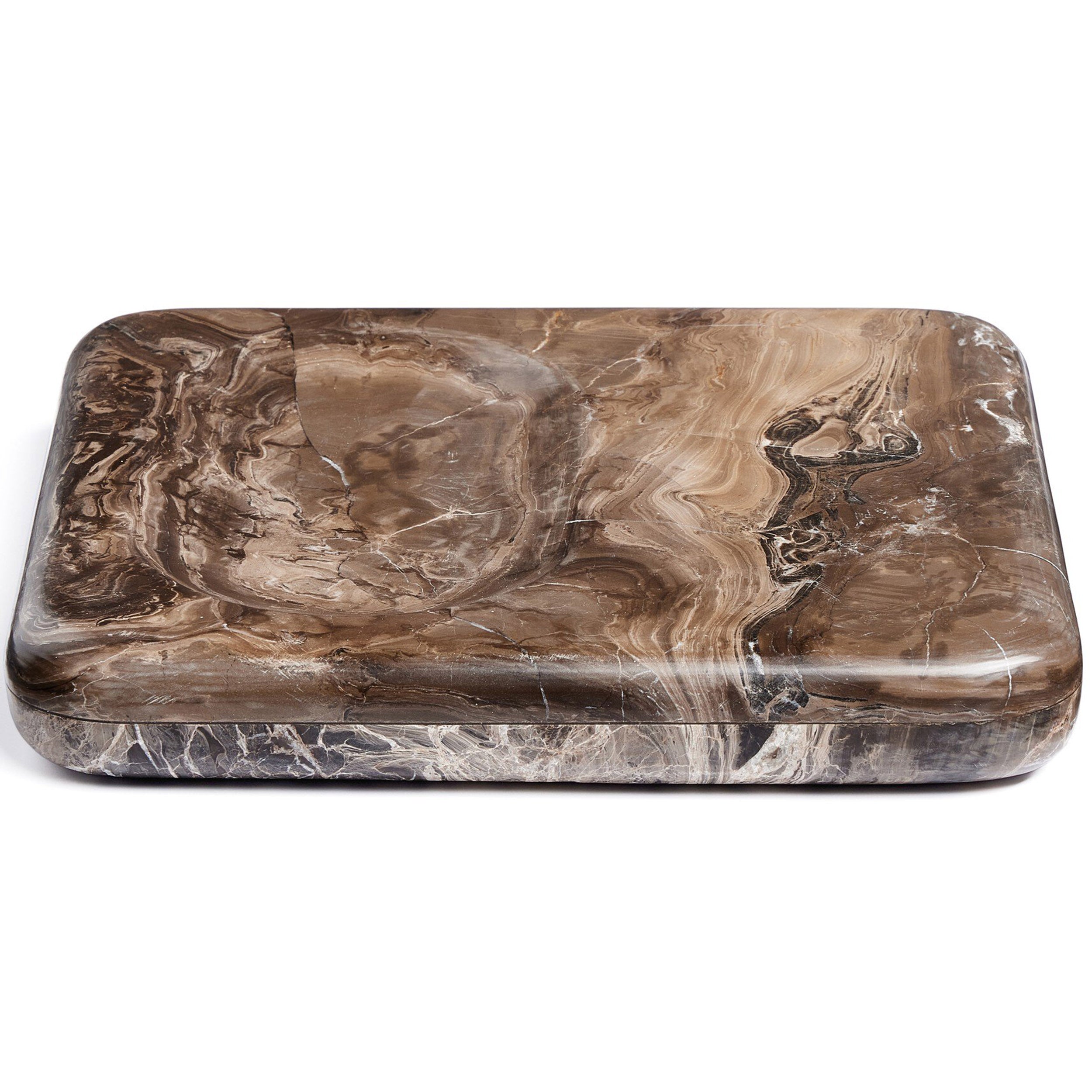 Rossi Catchall, Rocky Brown Marble