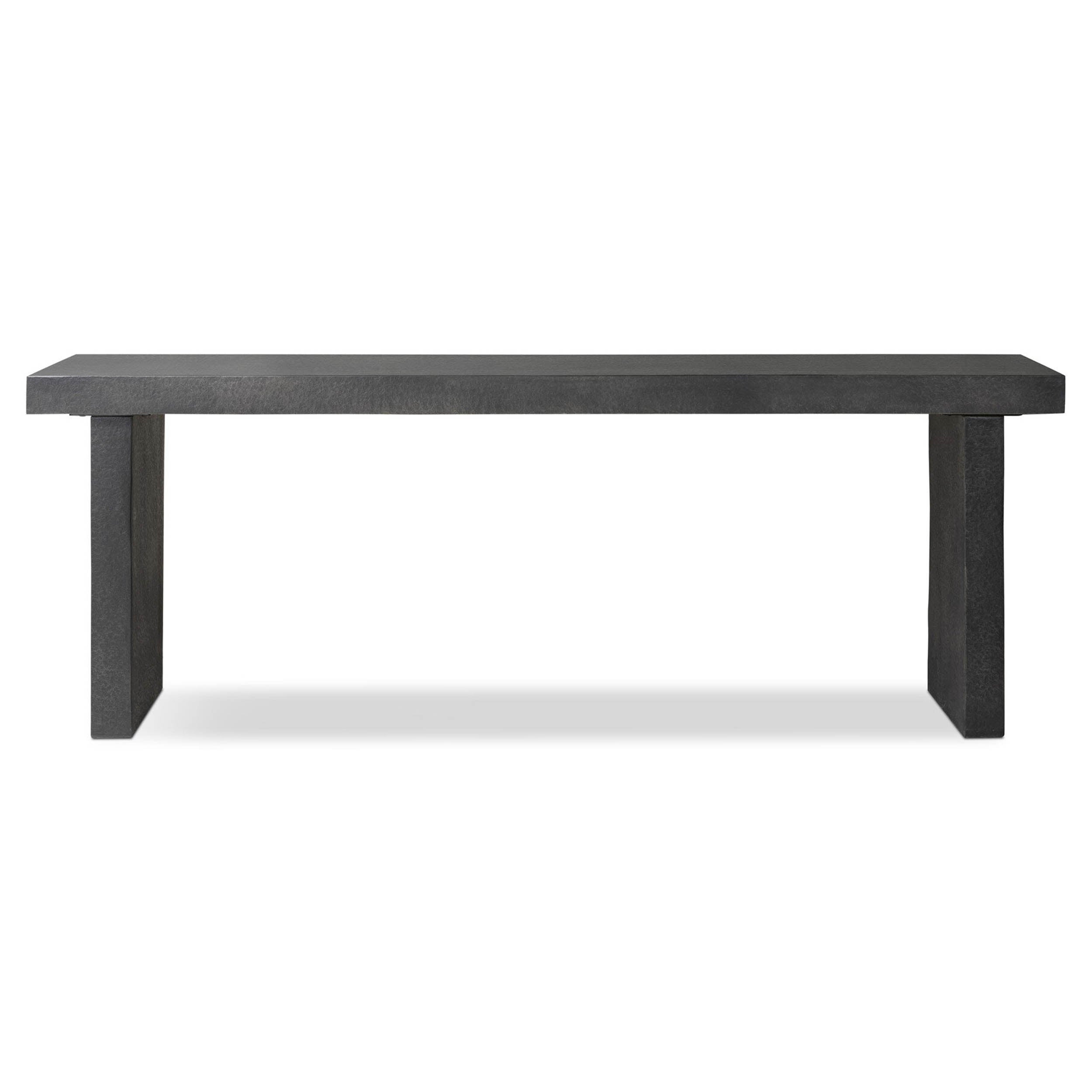 Huesca Outdoor Console Table, Distressed Graphite Concrete