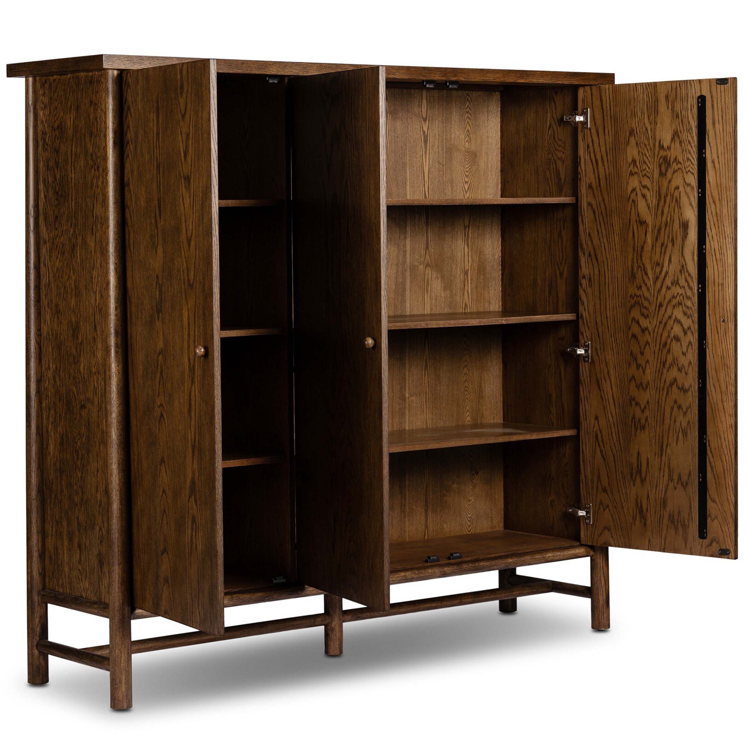 Renaud 3-Door Cabinet, Dark Toasted Oak Veneer