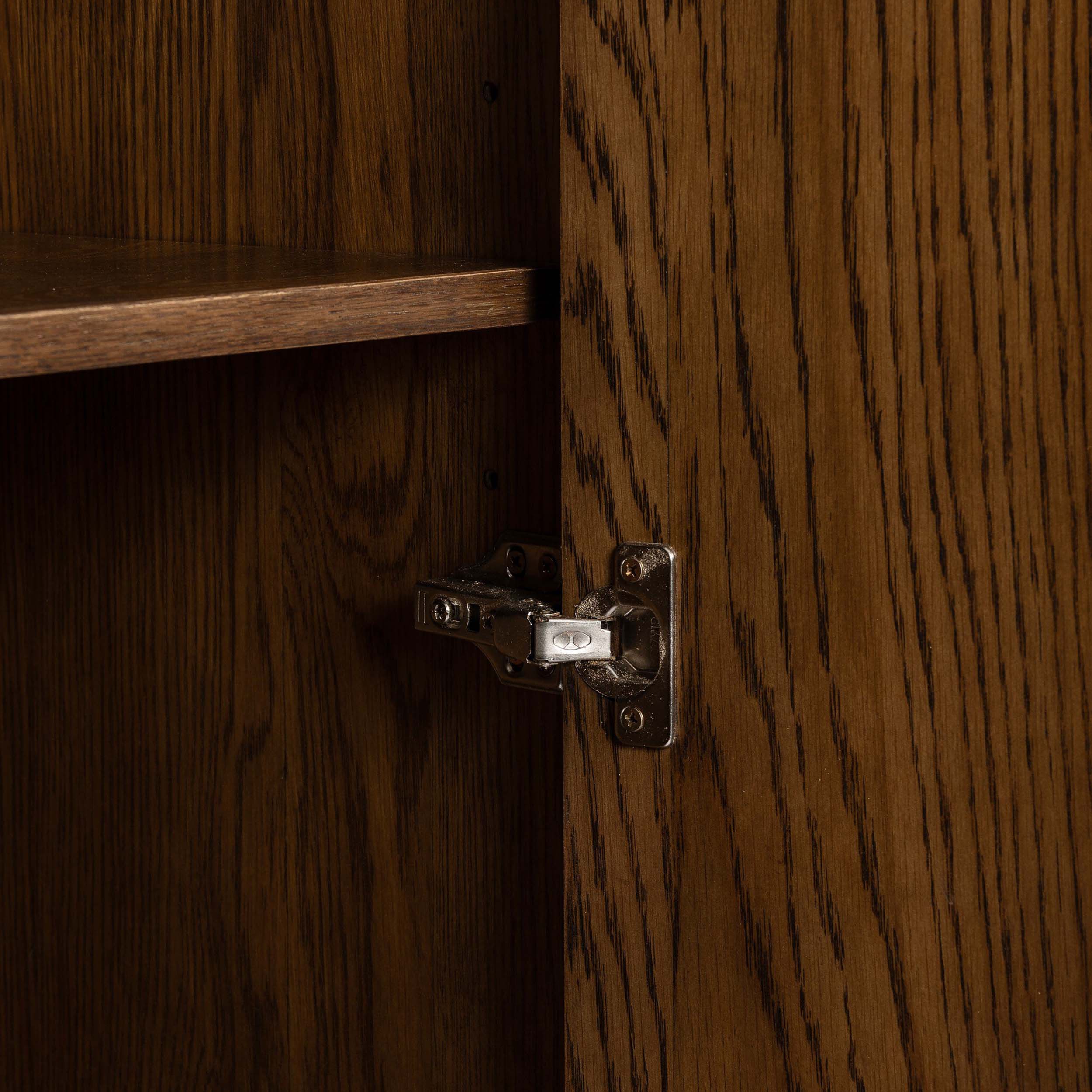 Renaud 3-Door Cabinet, Dark Toasted Oak Veneer