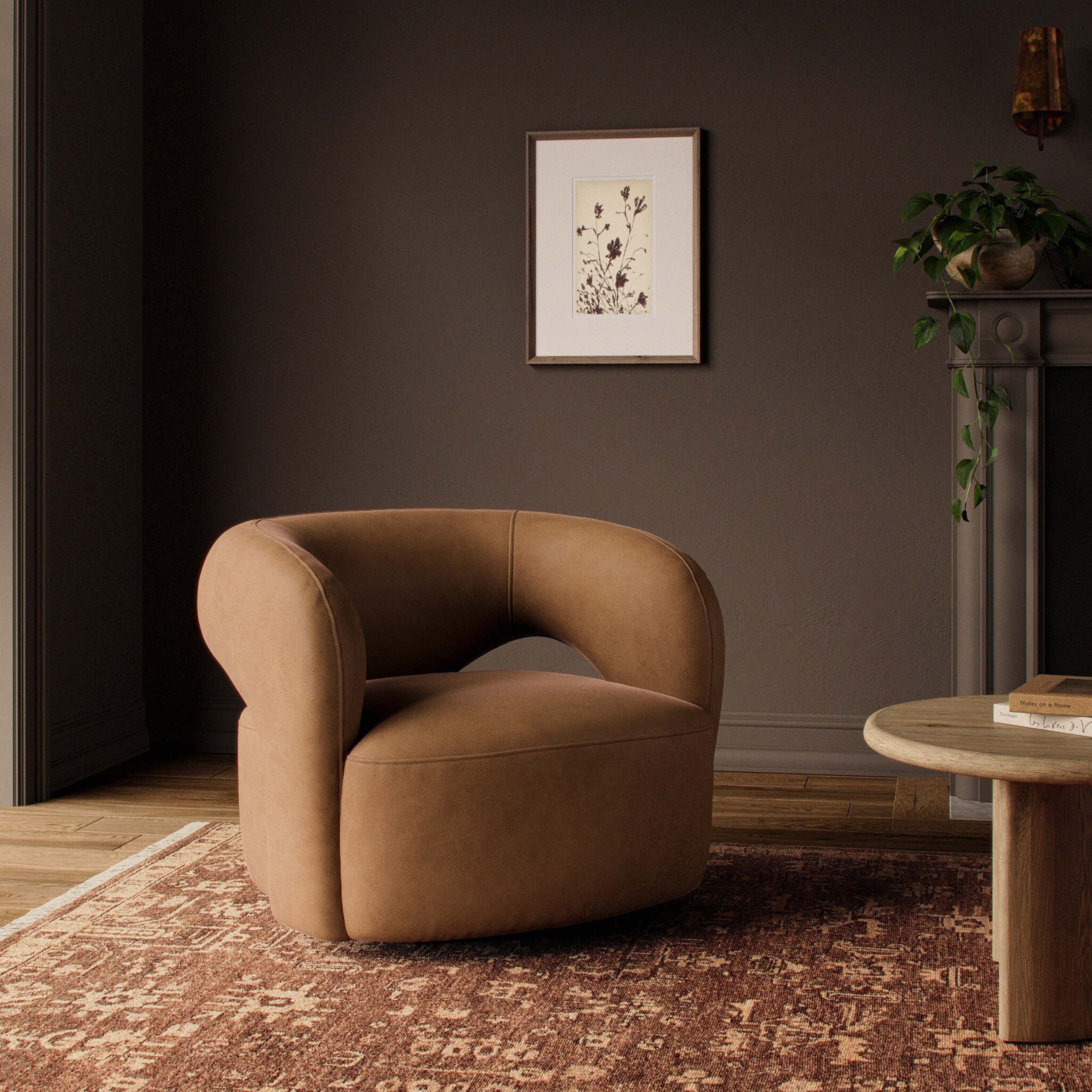 Mazie Swivel Chair, Maestro Camel