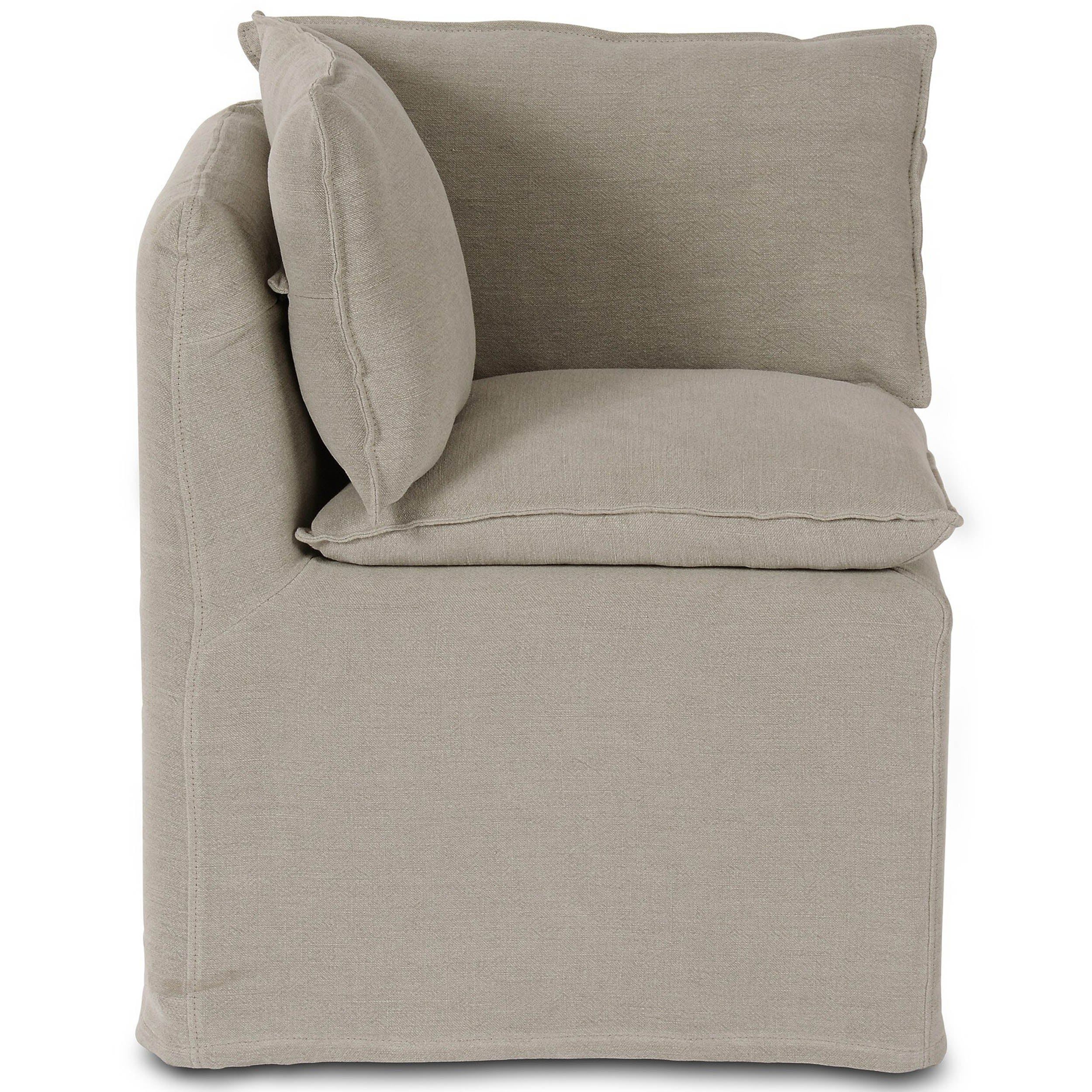 Build Your Own: Andre Slipcover Dining Banquette, Broadway Stone, Corner Piece