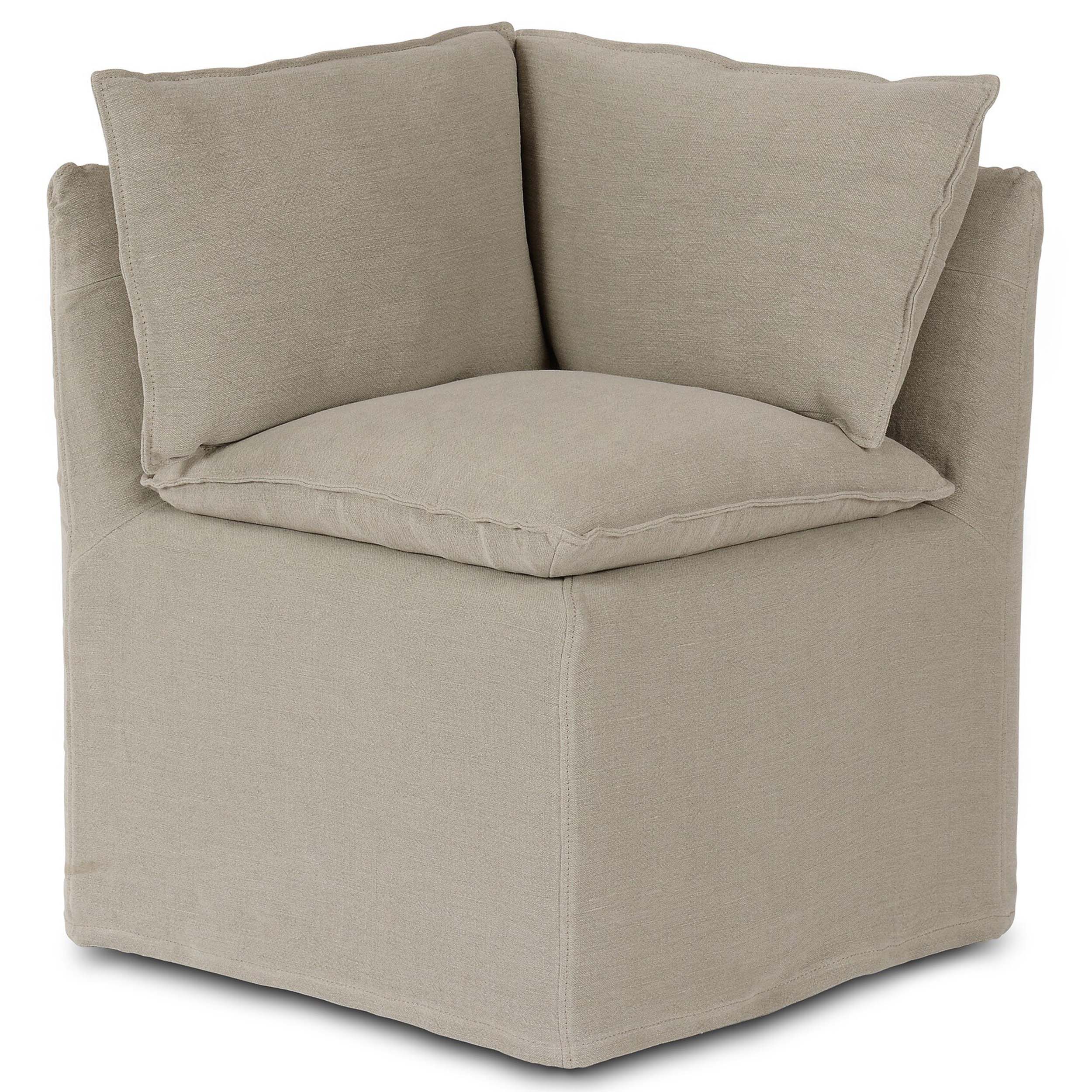 Build Your Own: Andre Slipcover Dining Banquette, Broadway Stone, Corner Piece