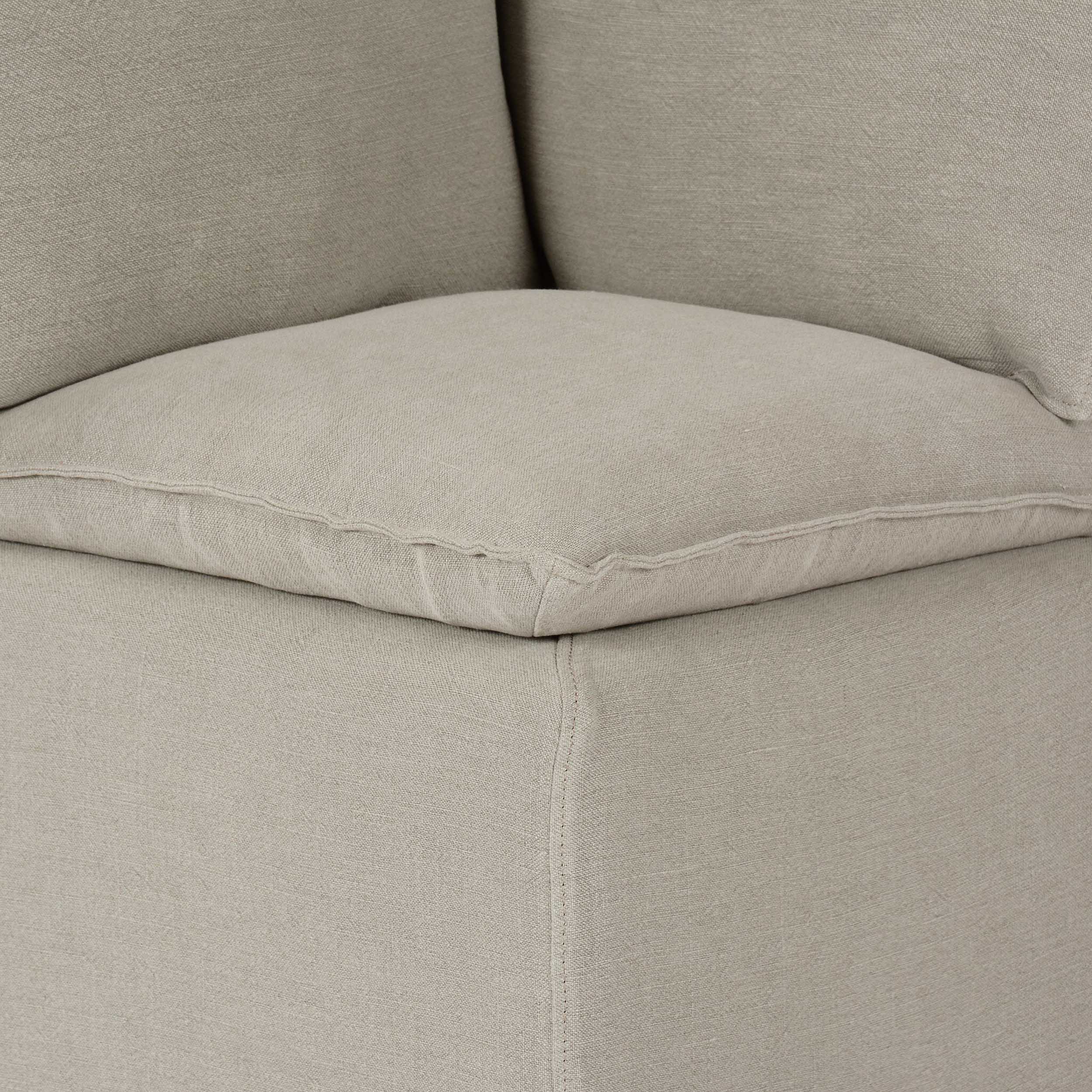 Build Your Own: Andre Slipcover Dining Banquette, Broadway Stone, Corner Piece