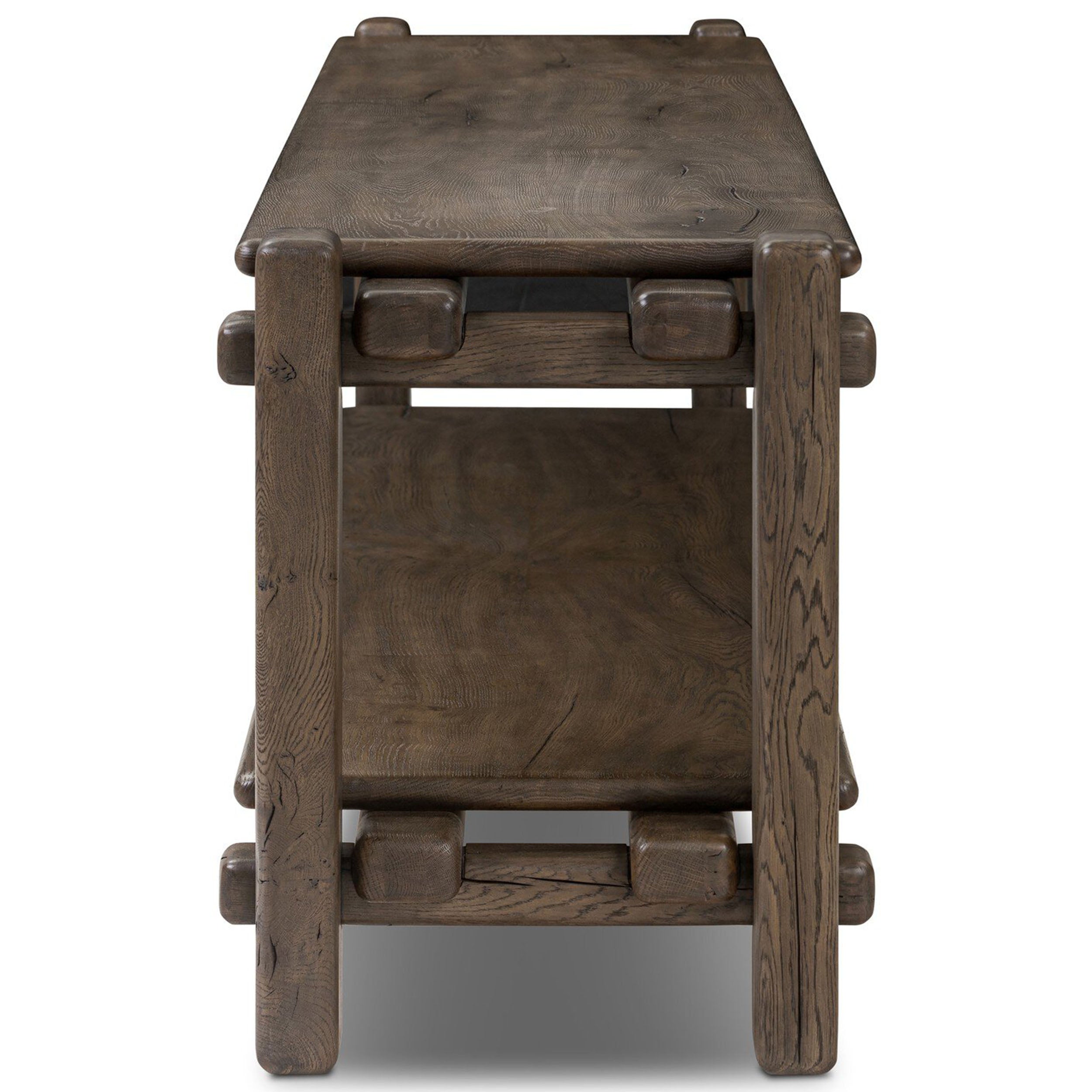 Marcia Low Console Table, Grey Reclaimed French Oak
