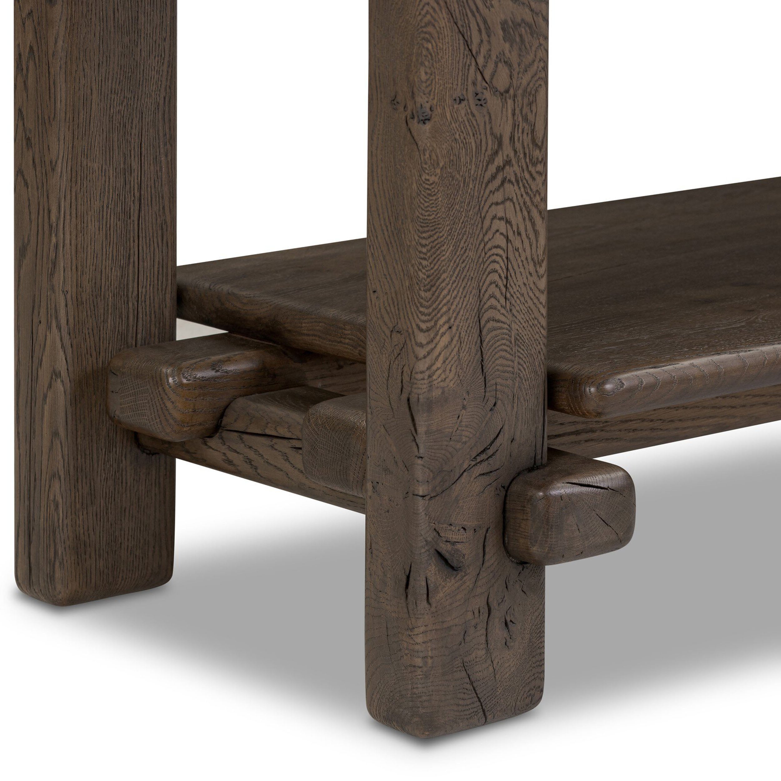 Marcia Low Console Table, Grey Reclaimed French Oak