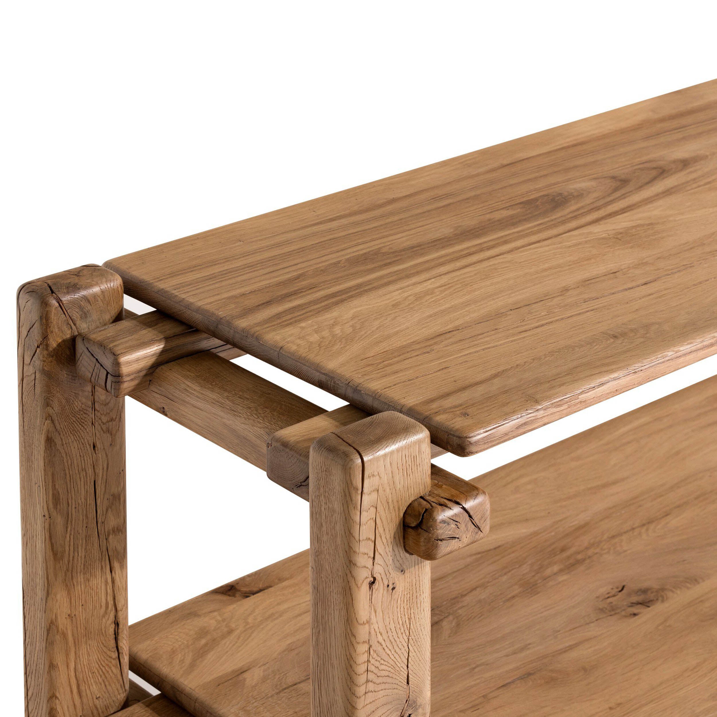 Marcia Console Table, Natural Reclaimed French Oak