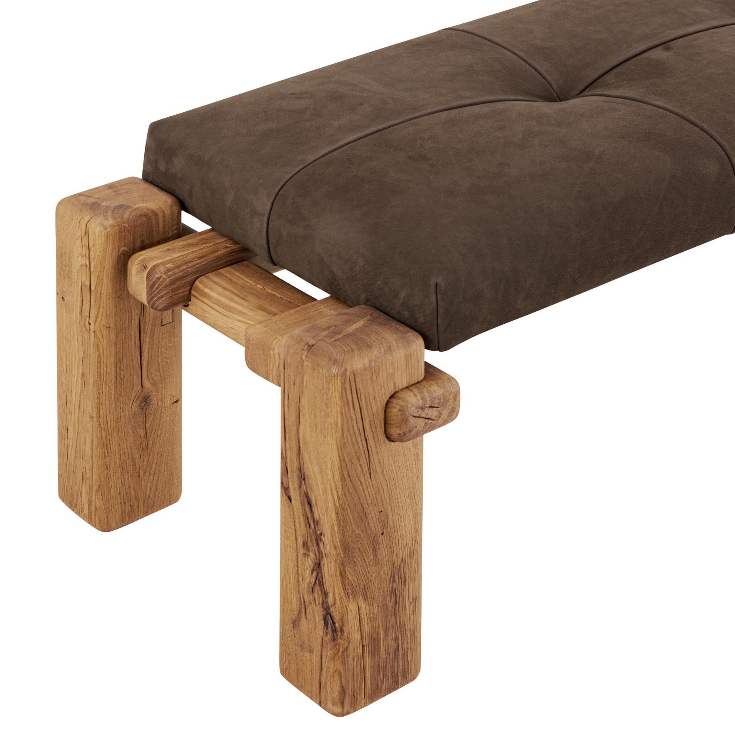 Marcia Accent Bench, Nubuck Cigar