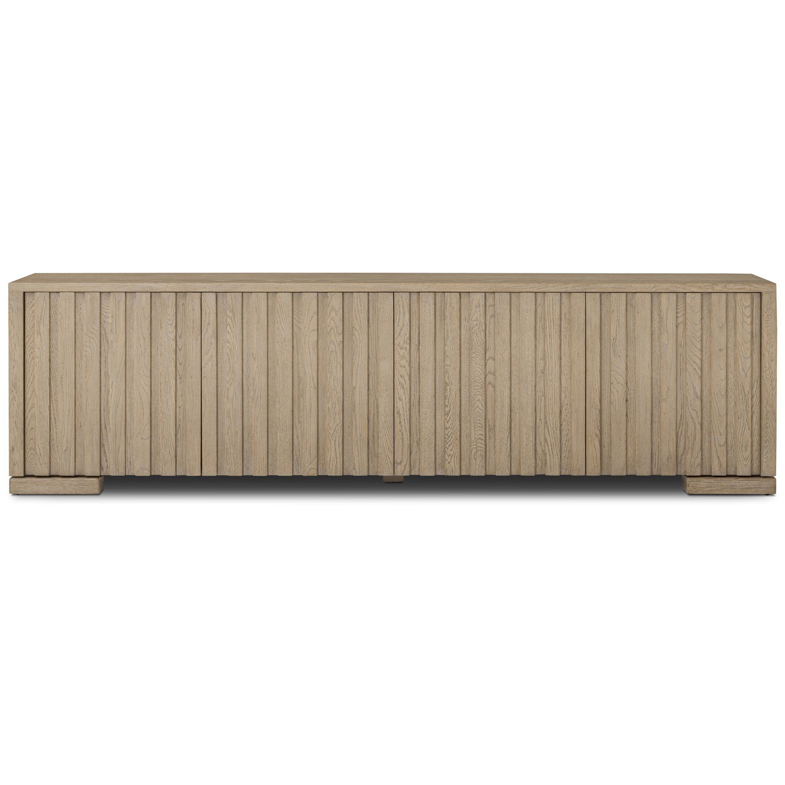 Ramos Media Console, Bleached Oak Veneer