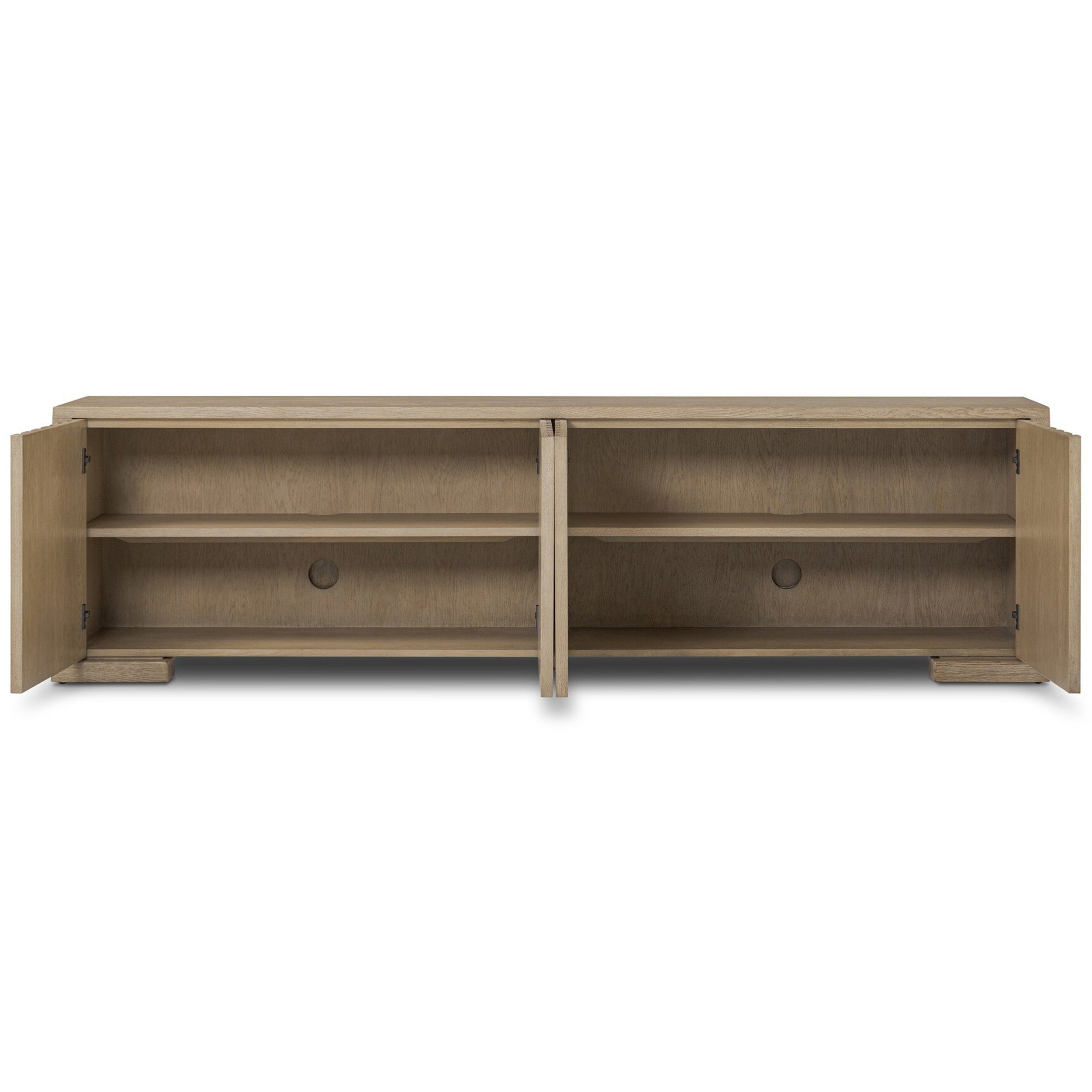 Ramos Media Console, Bleached Oak Veneer