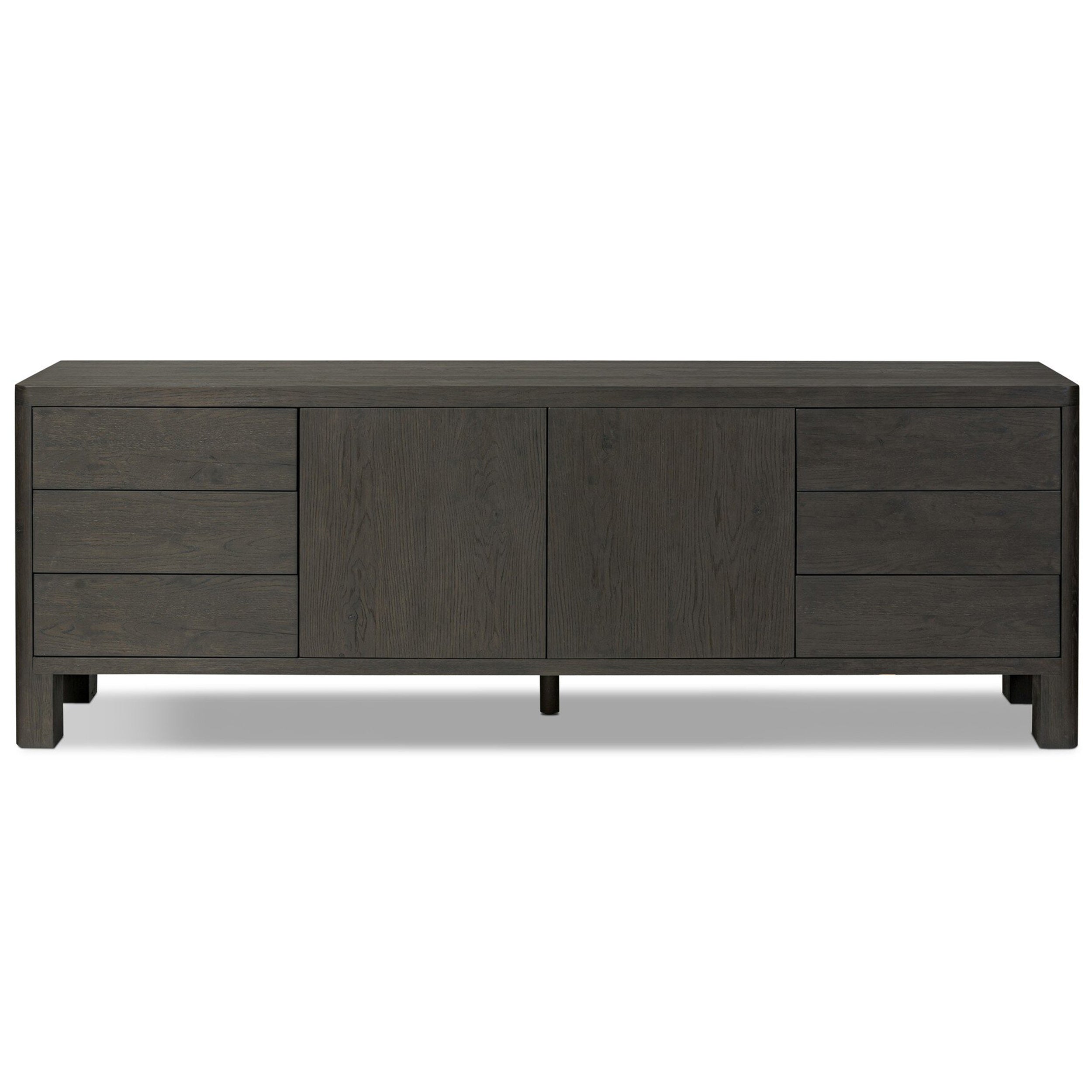 Noeline Media Console, Smoked Black Oak Veneer