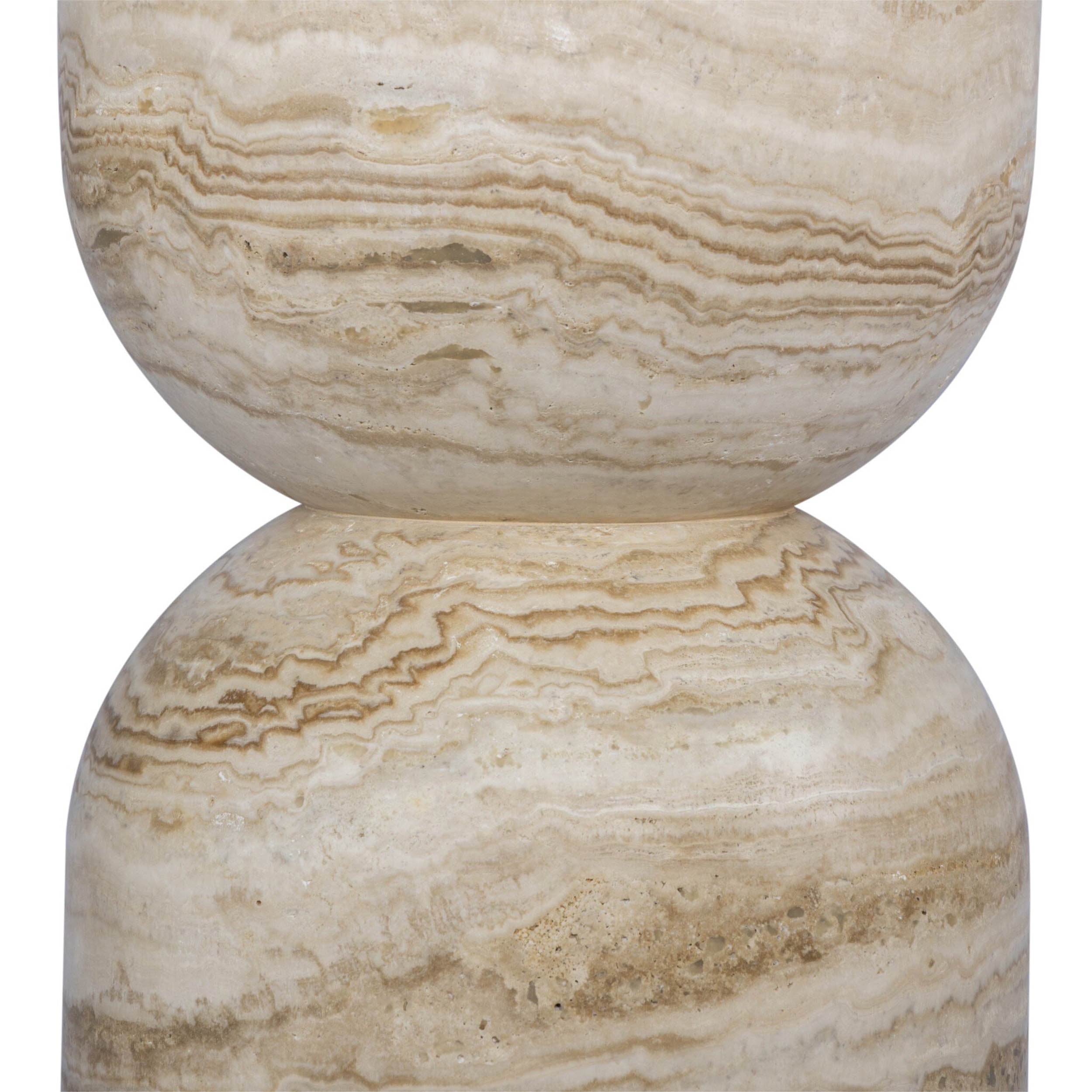 Figueroa Dining Table, Light Beige Travertine