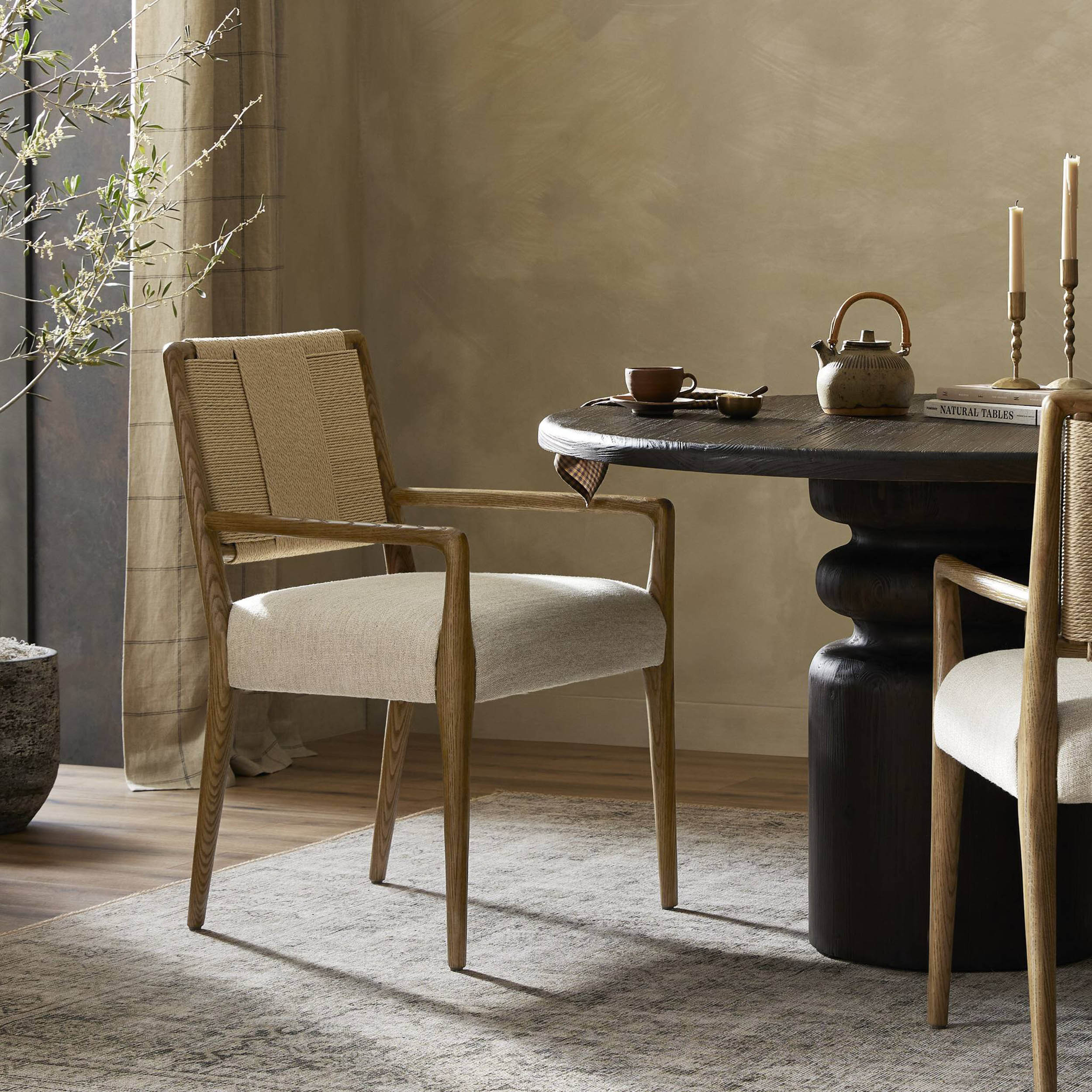 Rothler Dining Armchair, Alcala Wheat