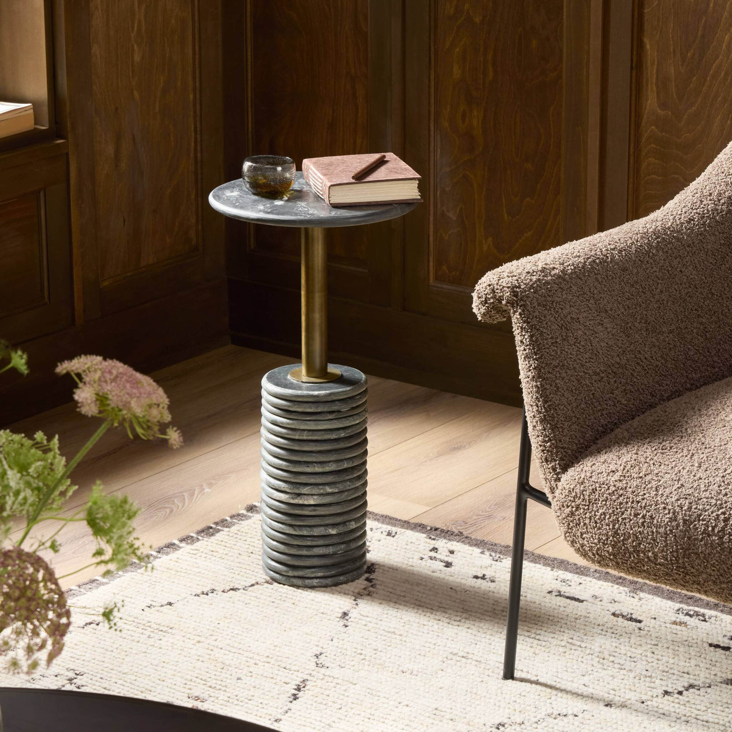 Reeves End Table, Black Marble