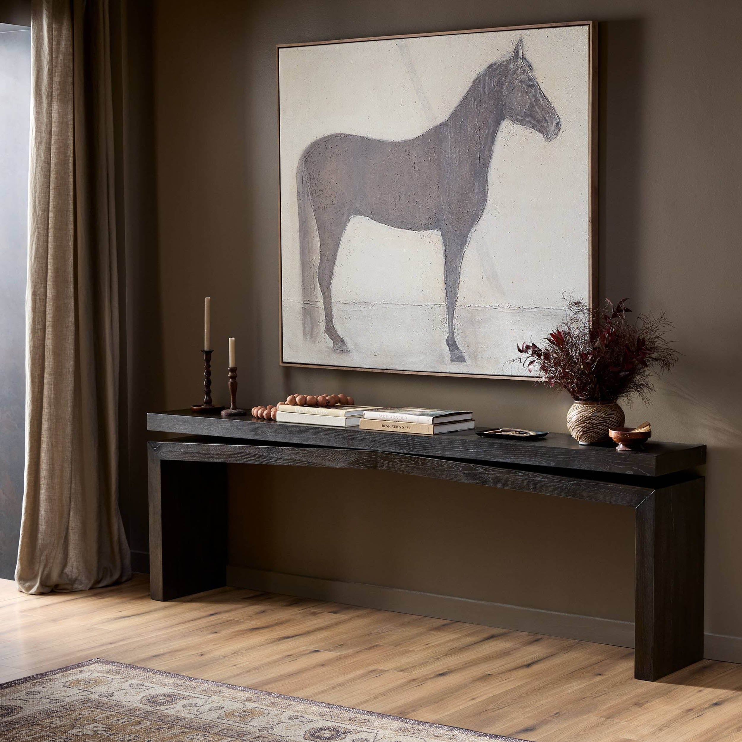 Matthes Console Table - 94", Smoked Black Veneer