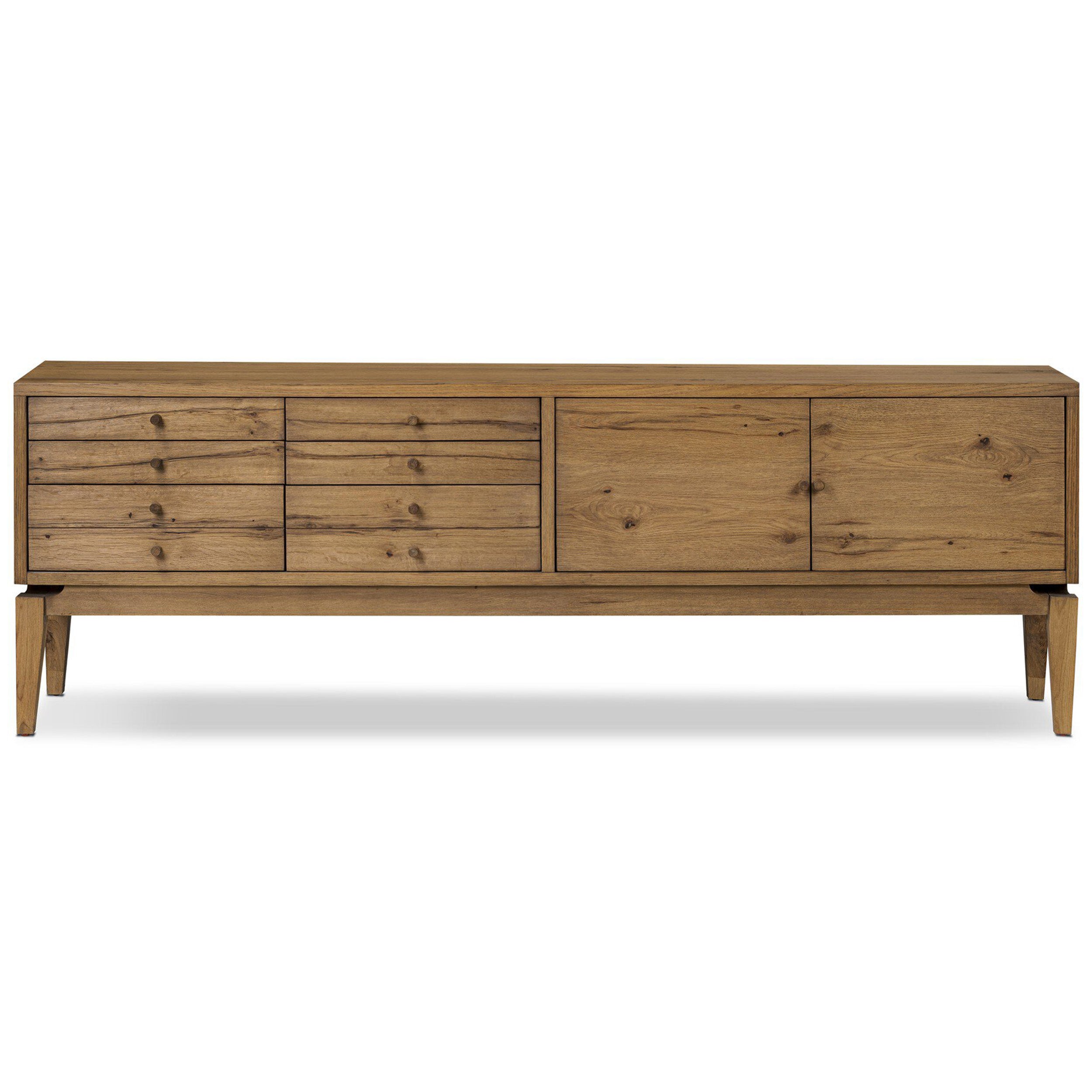 Bergstrom Media Console, Warm Natural Oak Veneer