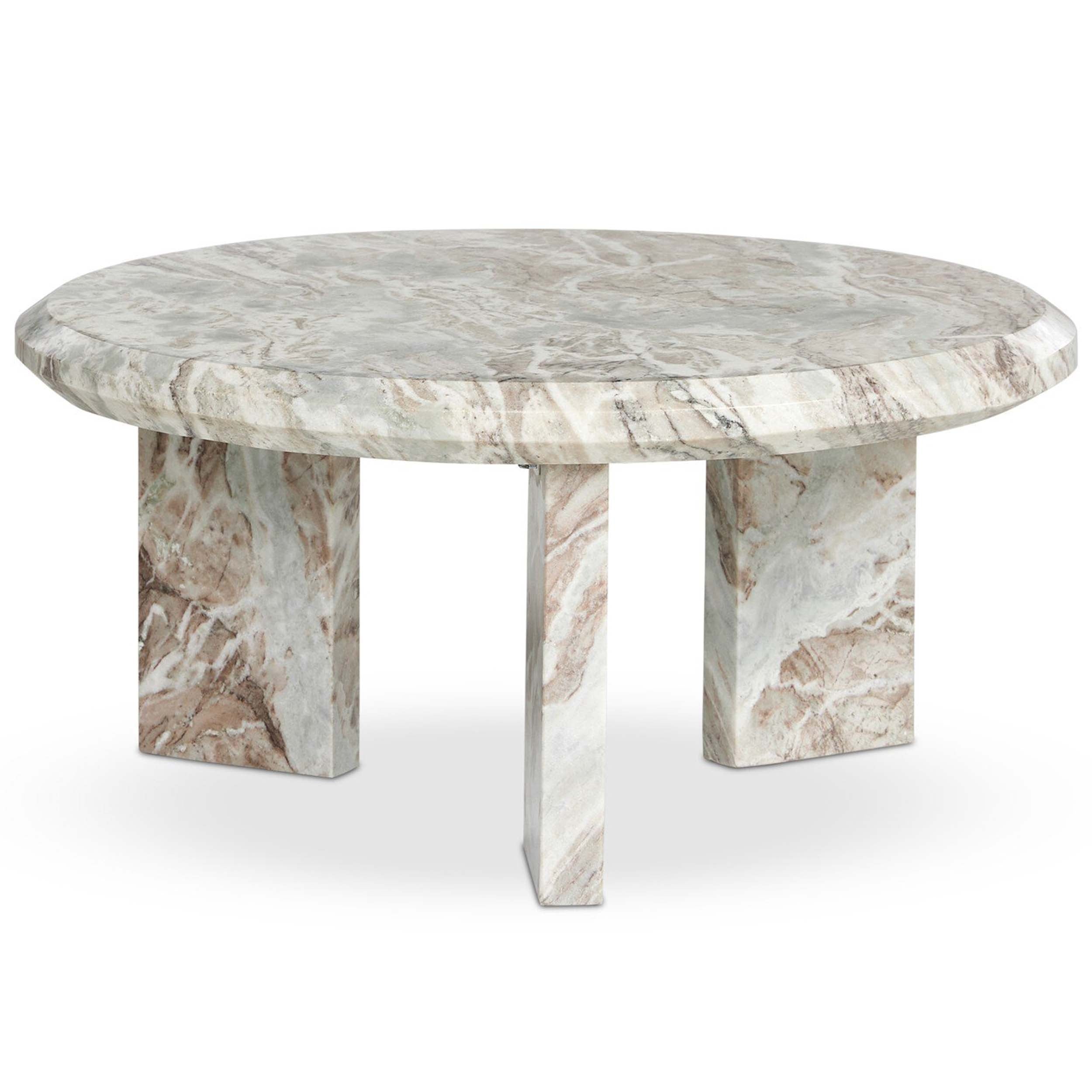 Dakota Nesting Coffee Table, Creamy Taupe Marble Solid