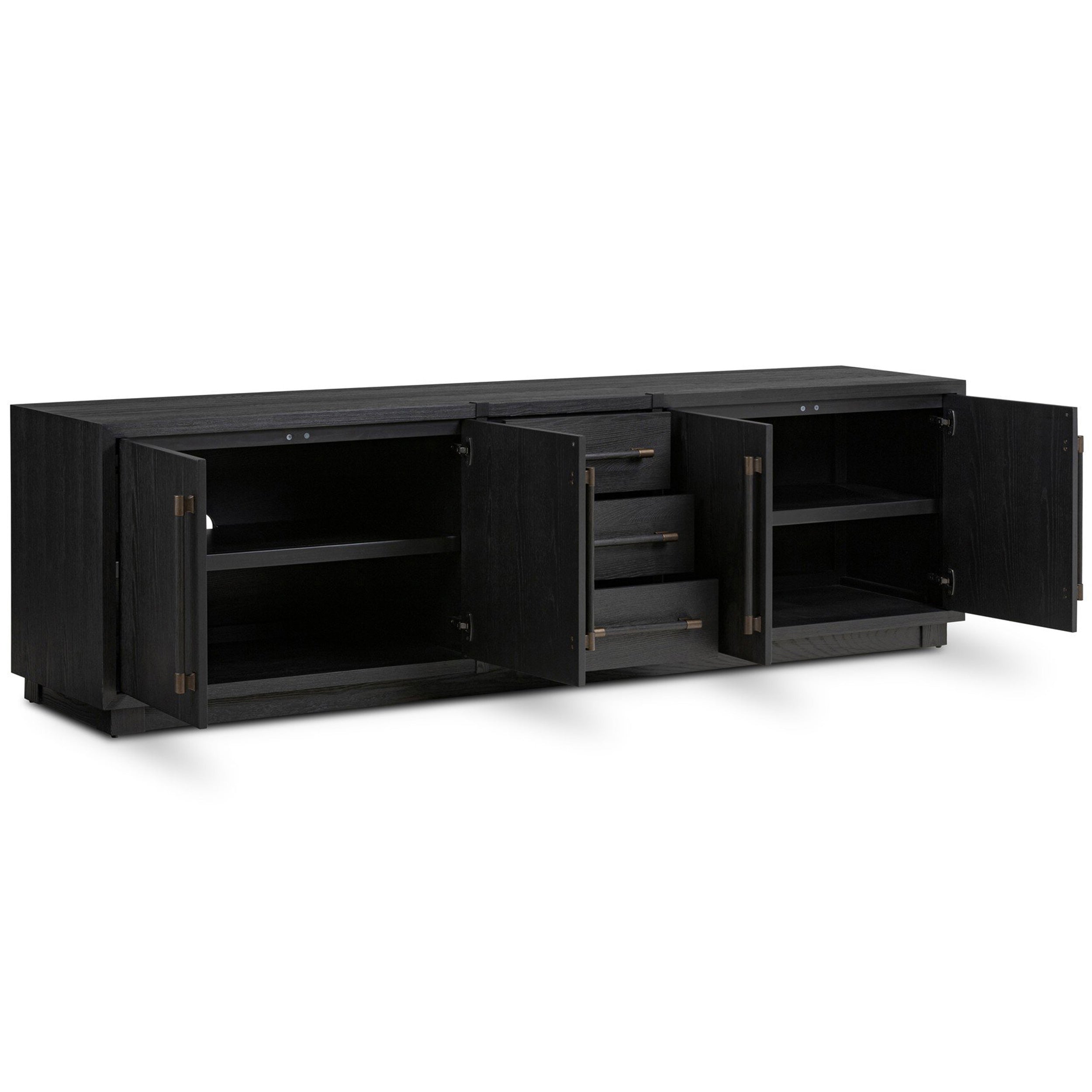 Adolfo Media Console, Modern Black Ash