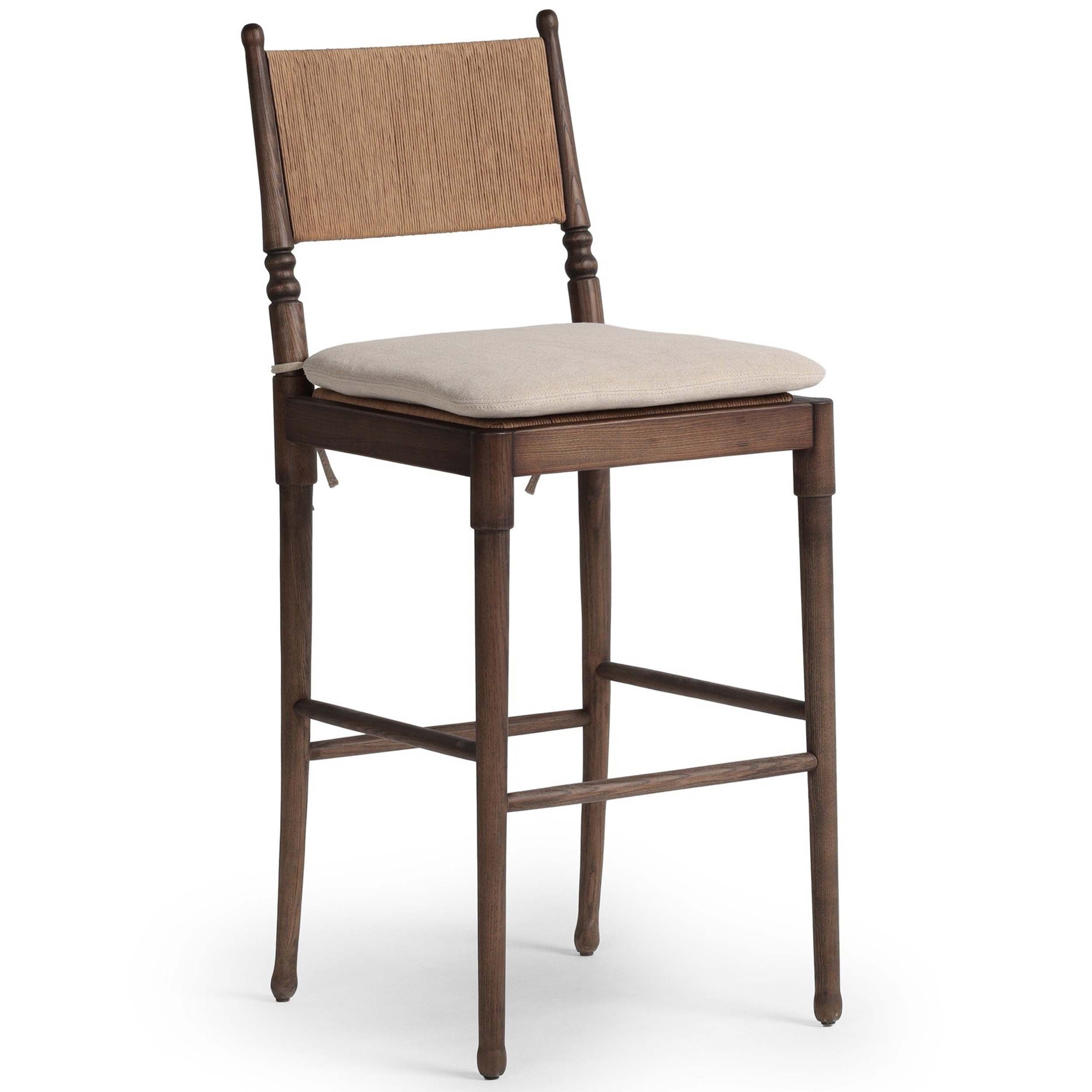Fayth Bar + Counter Stool, Broadway Dune, Antique Walnut