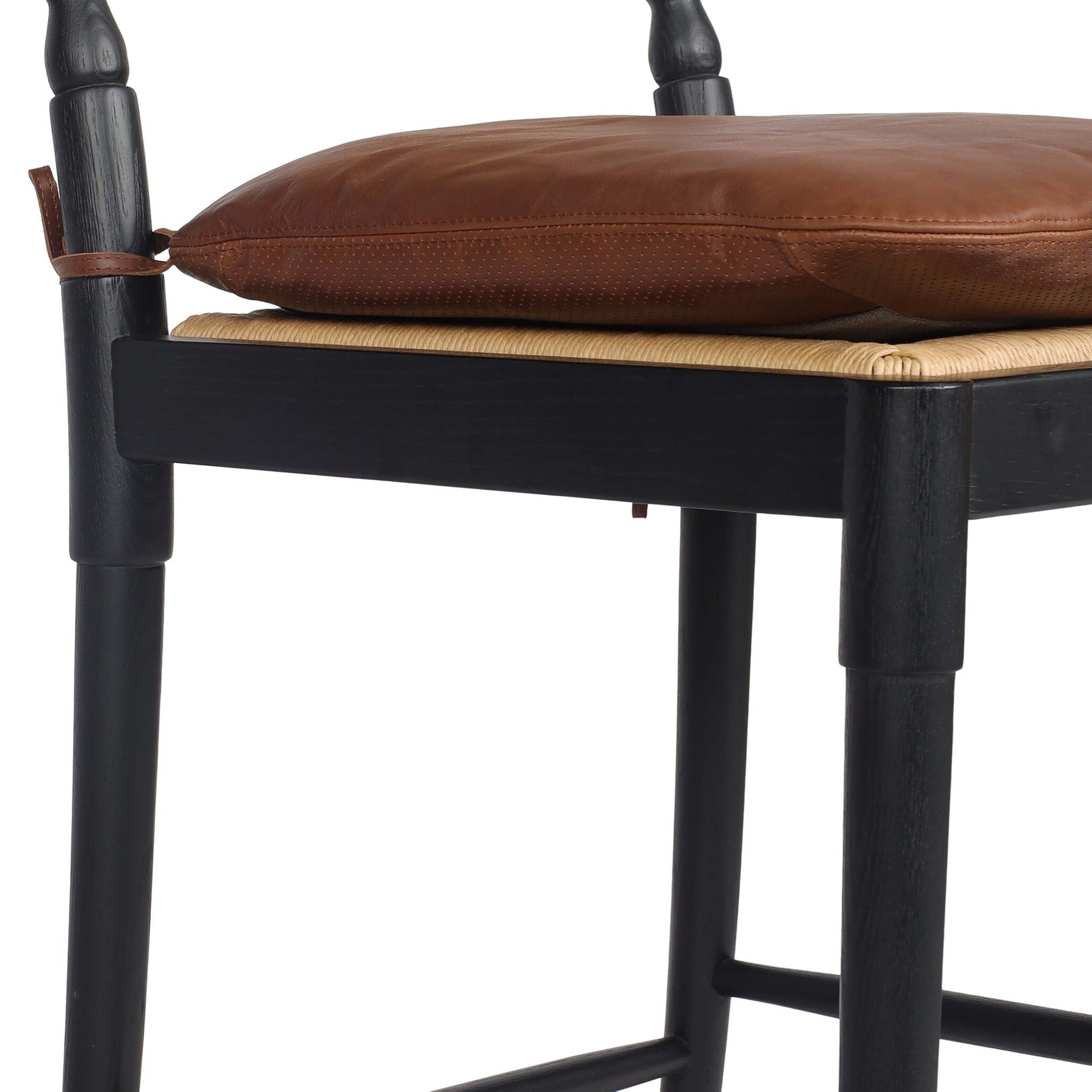 Fayth Bar + Counter Stool, Dulane Mahogany, Stained Black Ash