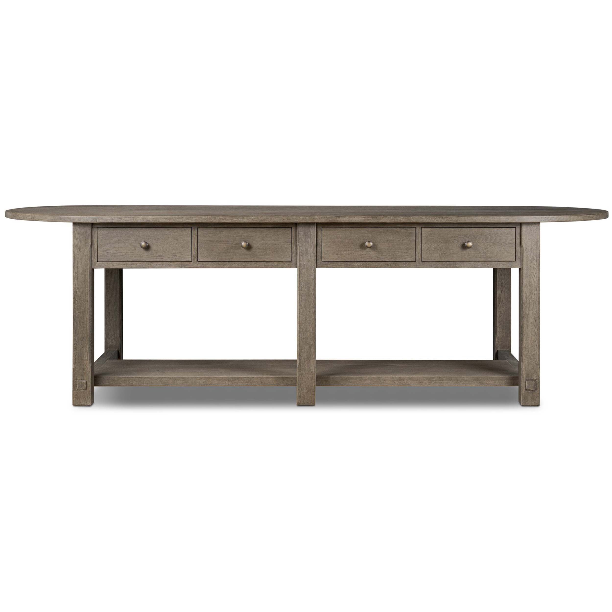 Elise Kitchen Island, Weathered Hazel Oak Veneer