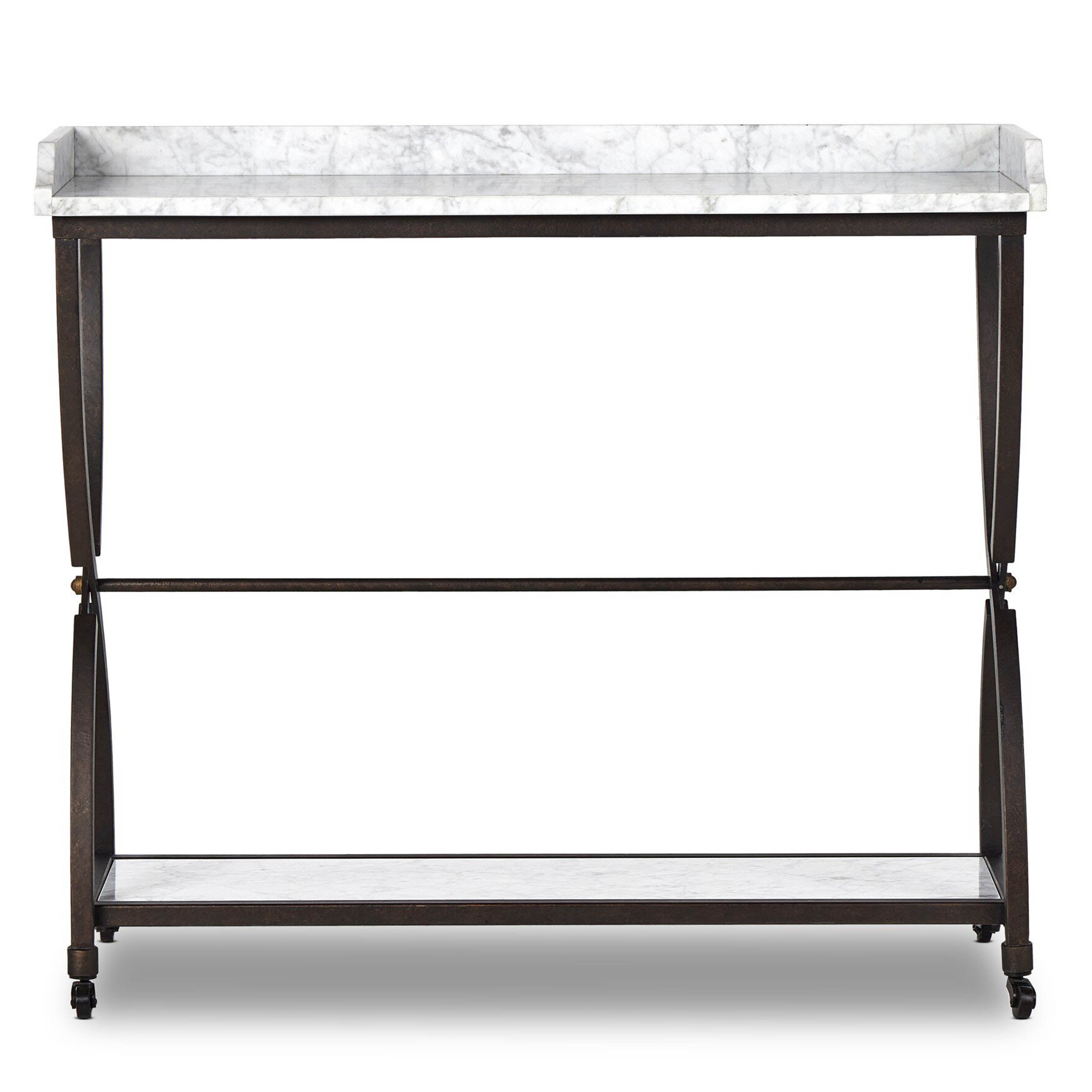 Six Beers Table, Honed White Marble