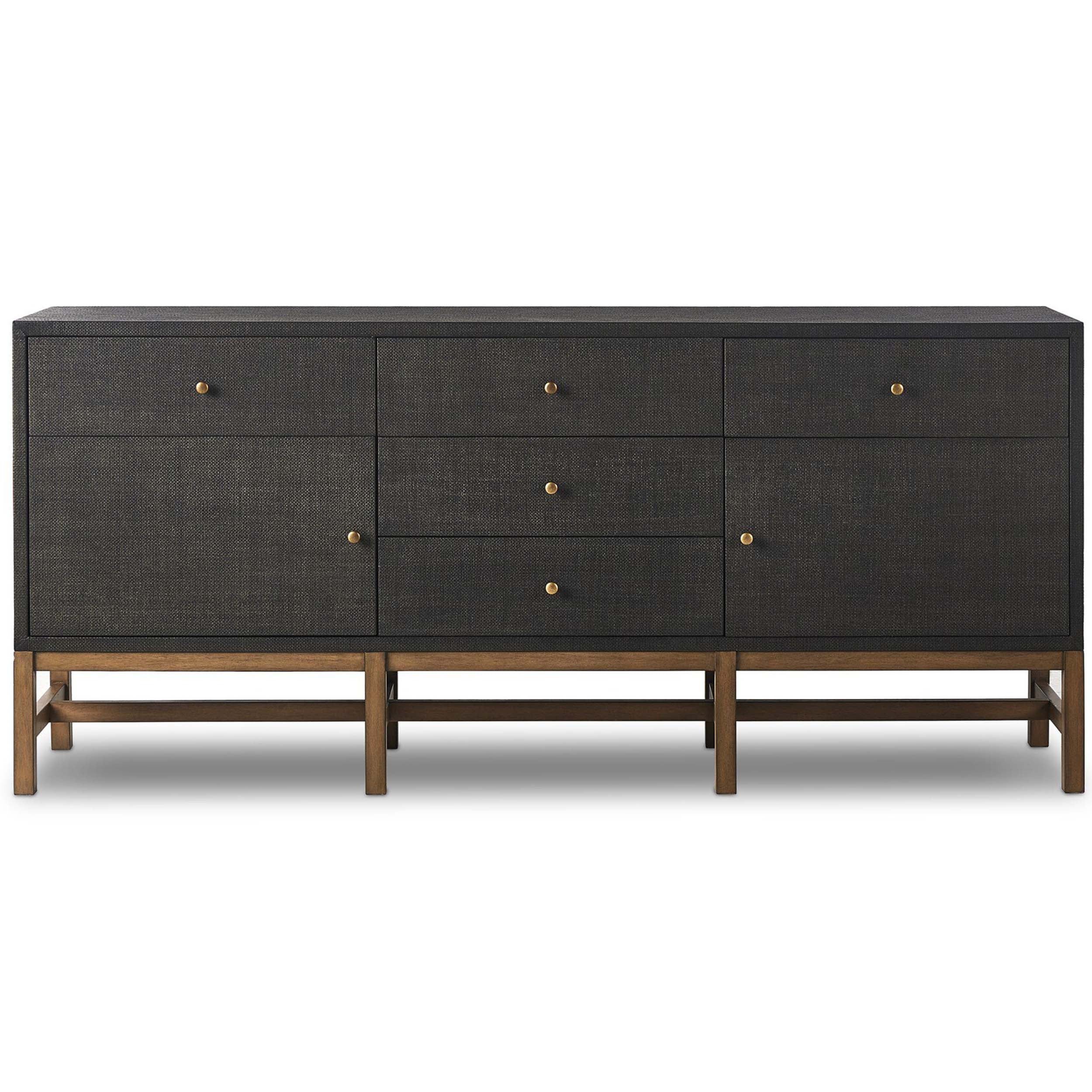 Fiona Sideboard, Russet Mahogany, Black Raffia