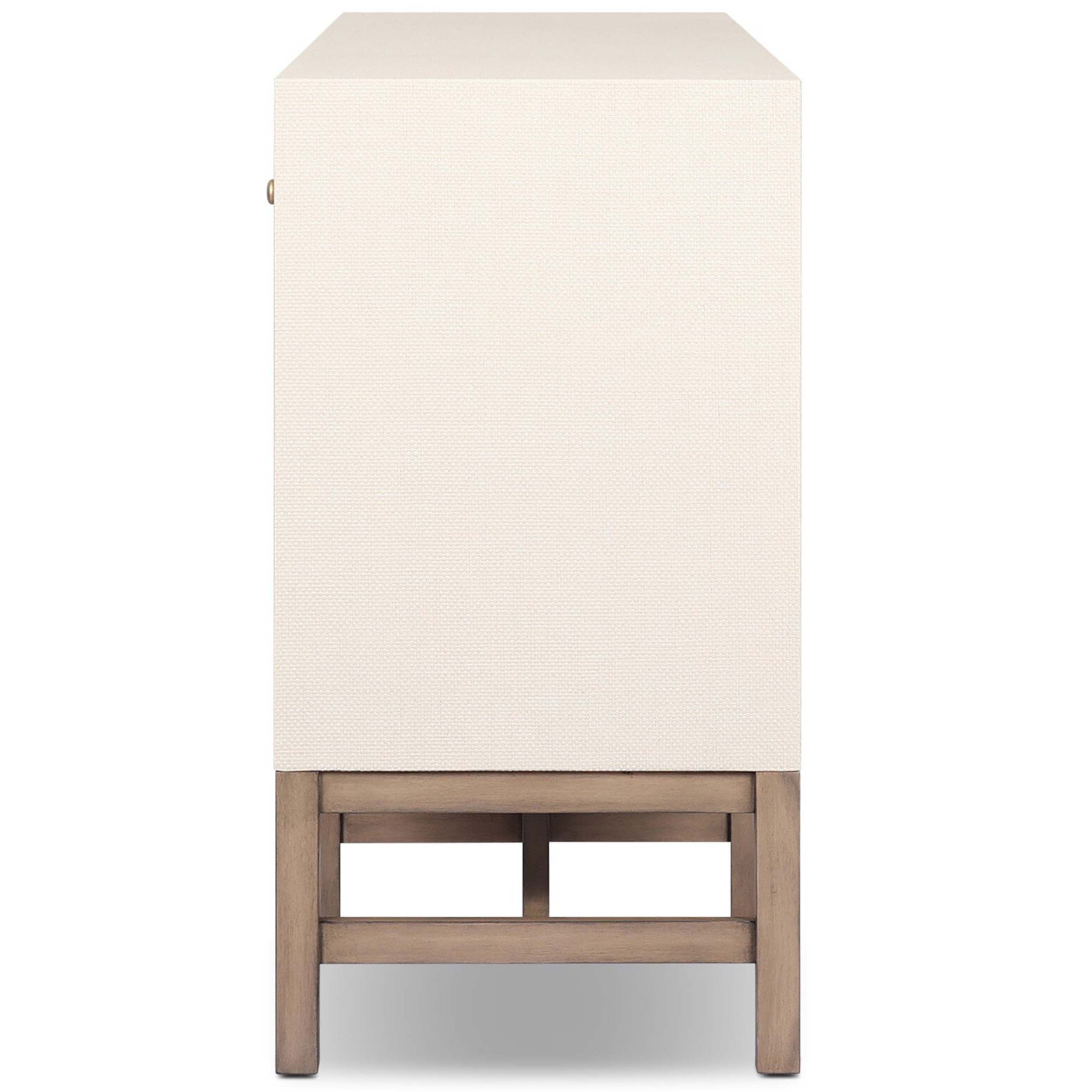 Fiona Sideboard, Russet Mahogany, Ivory Painted Raffia
