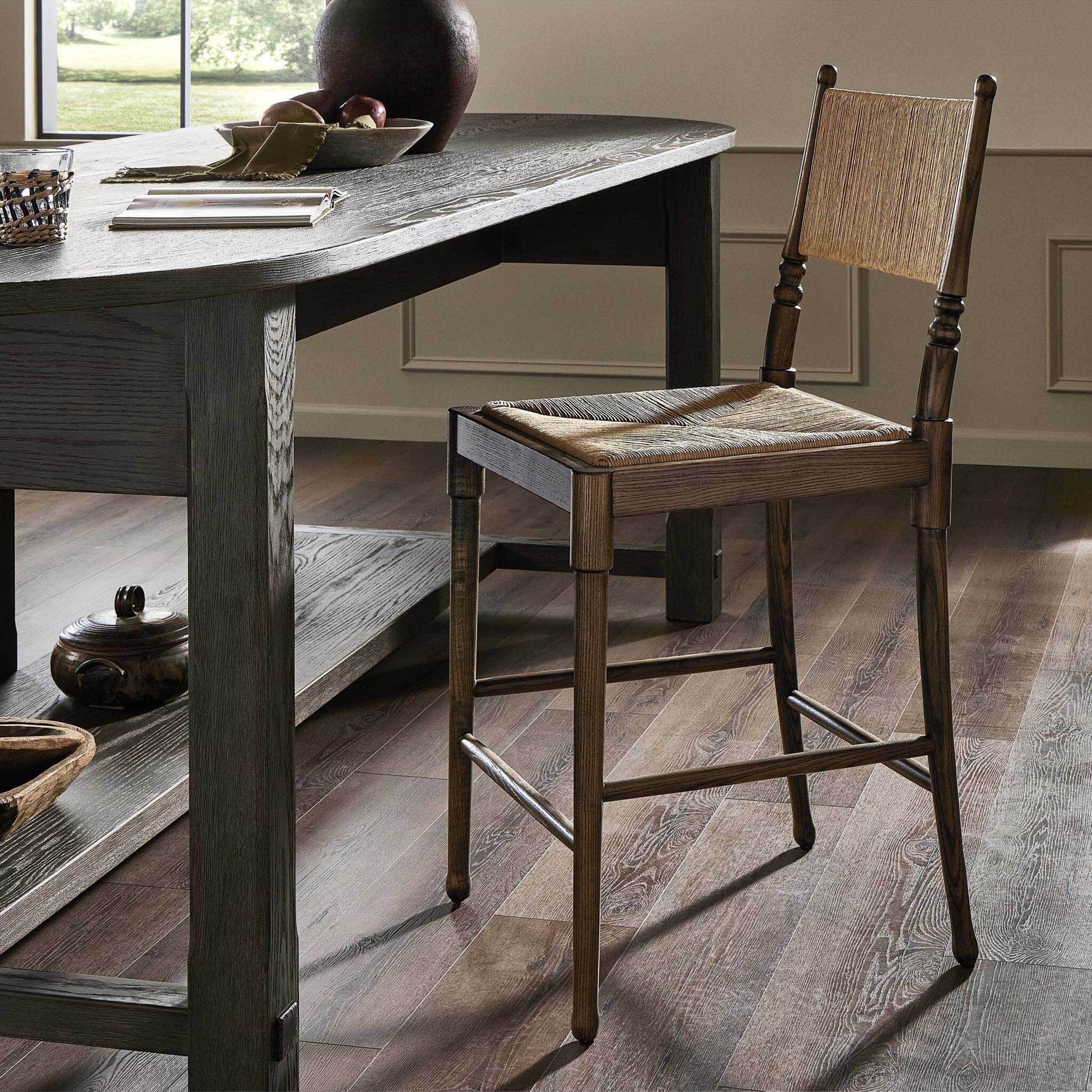 Fayth Bar + Counter Stool, Antique Walnut