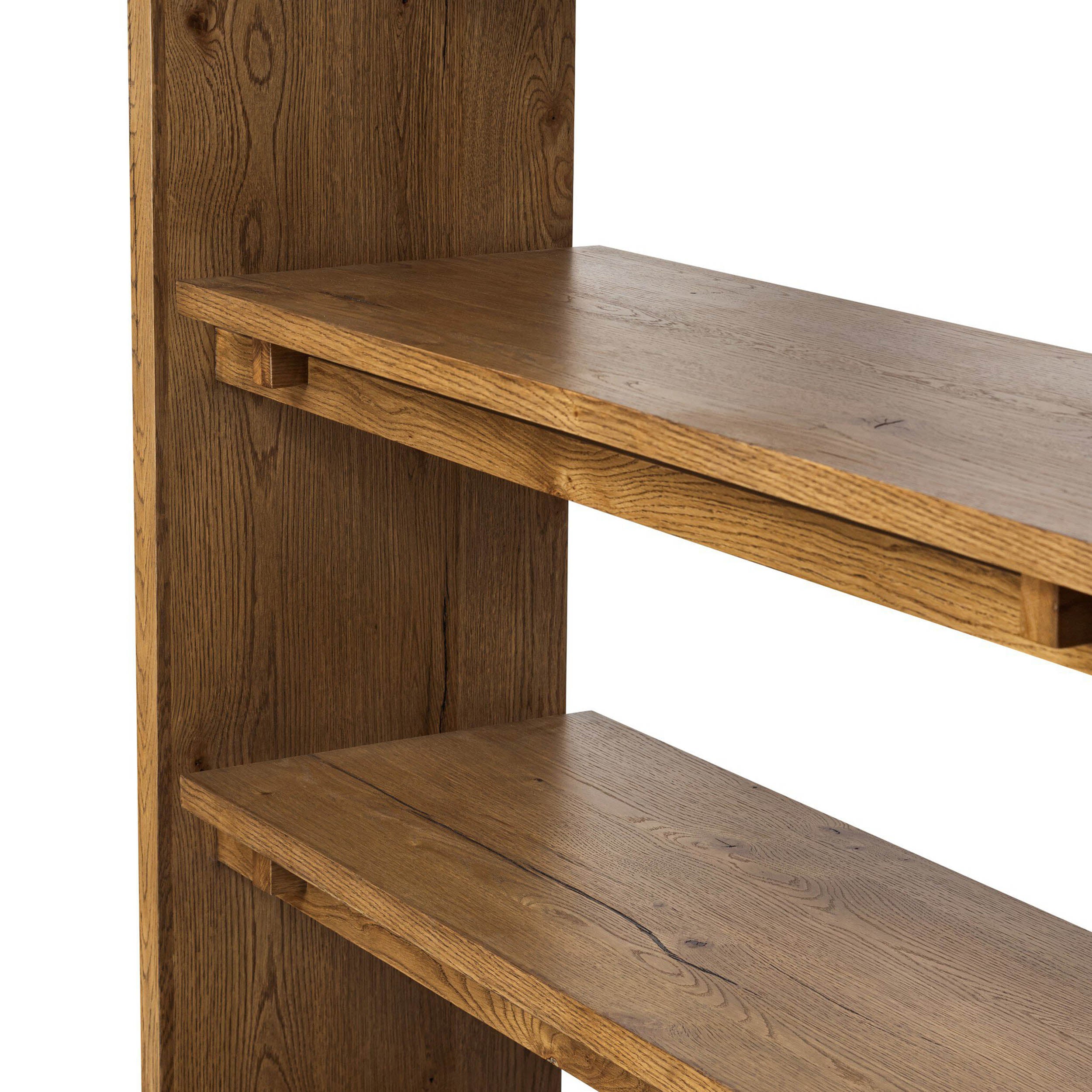 Theodore Bookcase, Rustic Amber Oak Veneer