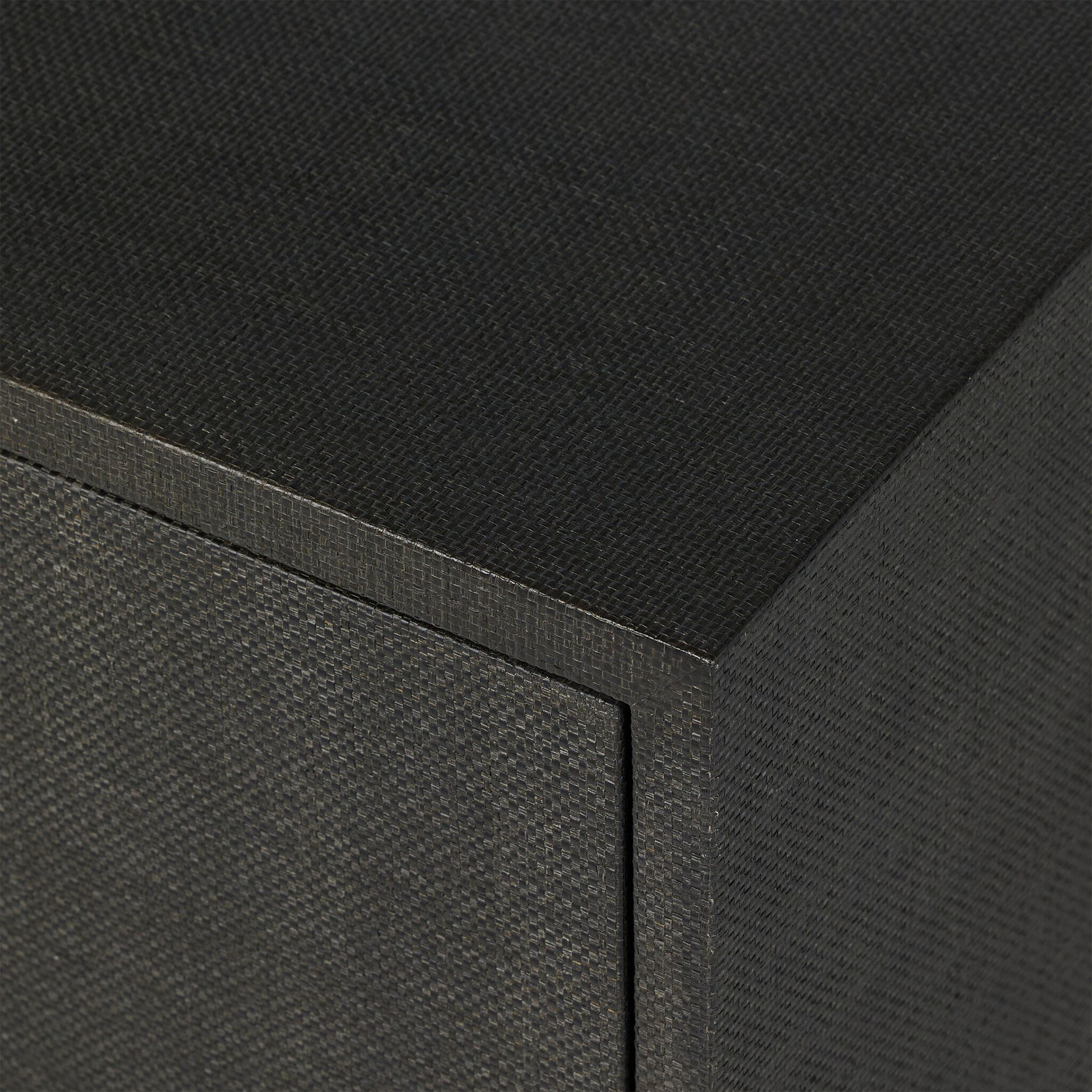 Fiona Bar Cabinet, Black Raffia
