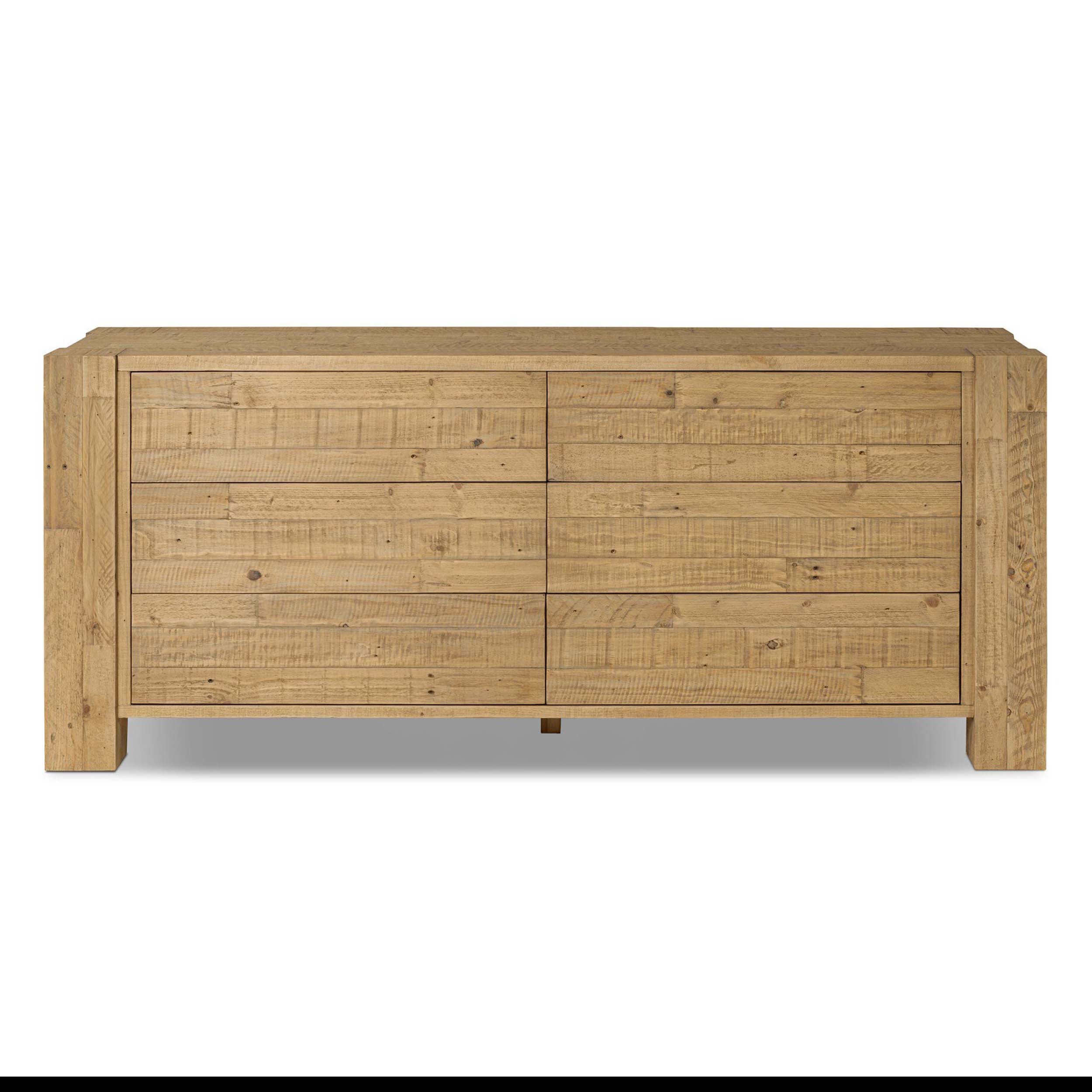 Perot 6 Drawer Dresser, Light Blonde Pine