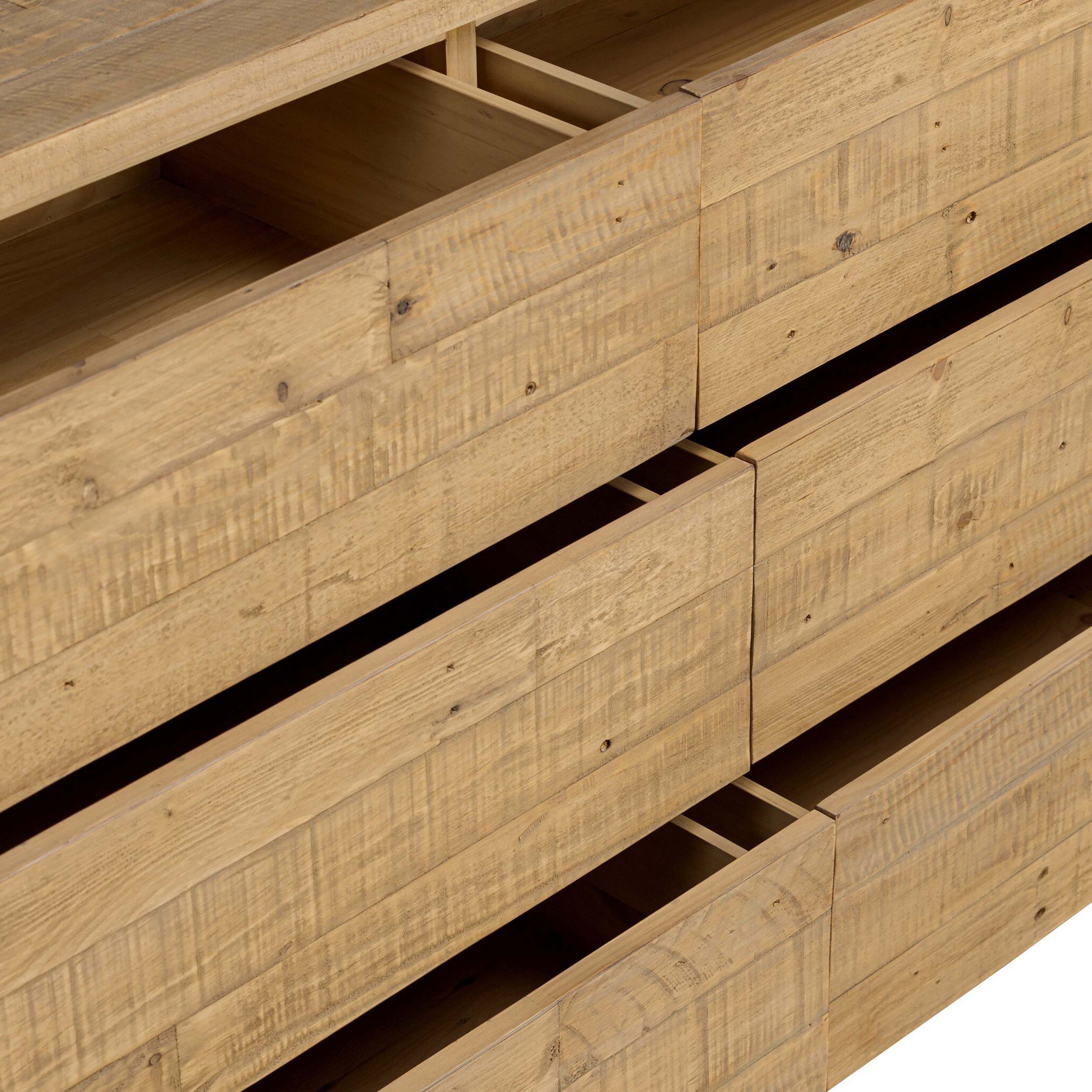 Perot 6 Drawer Dresser, Light Blonde Pine