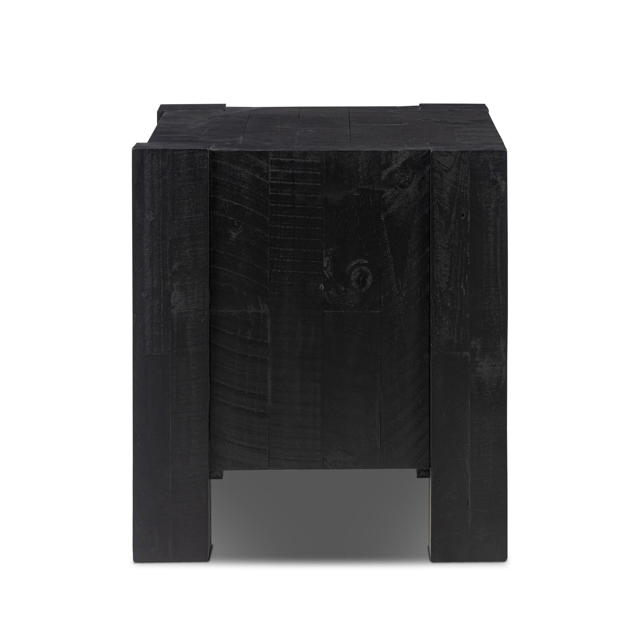 Perot Nightstand, Aged Black Pine