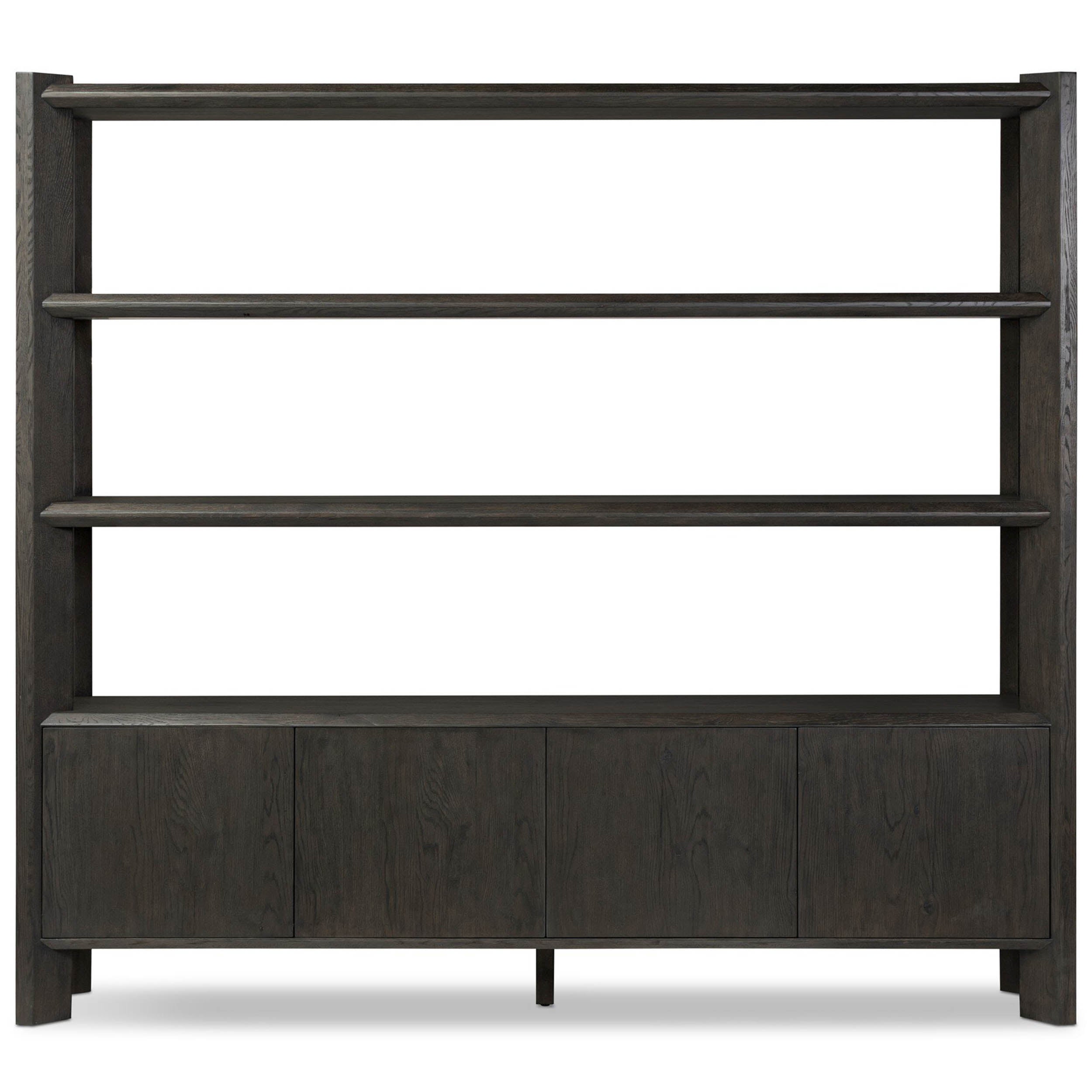 Orwin Wide Bookshelf, Smoked Black Oak
