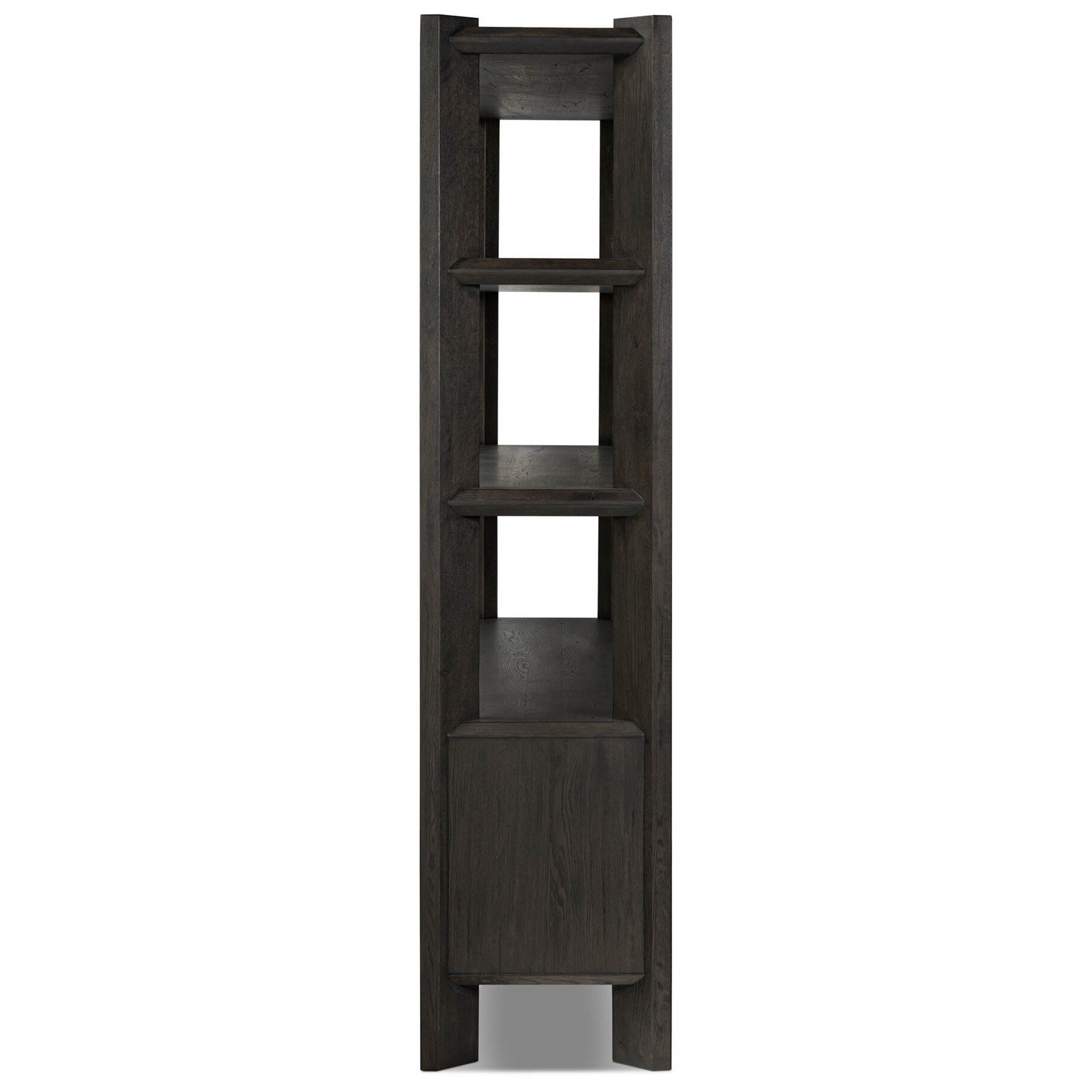 Orwin Wide Bookshelf, Smoked Black Oak