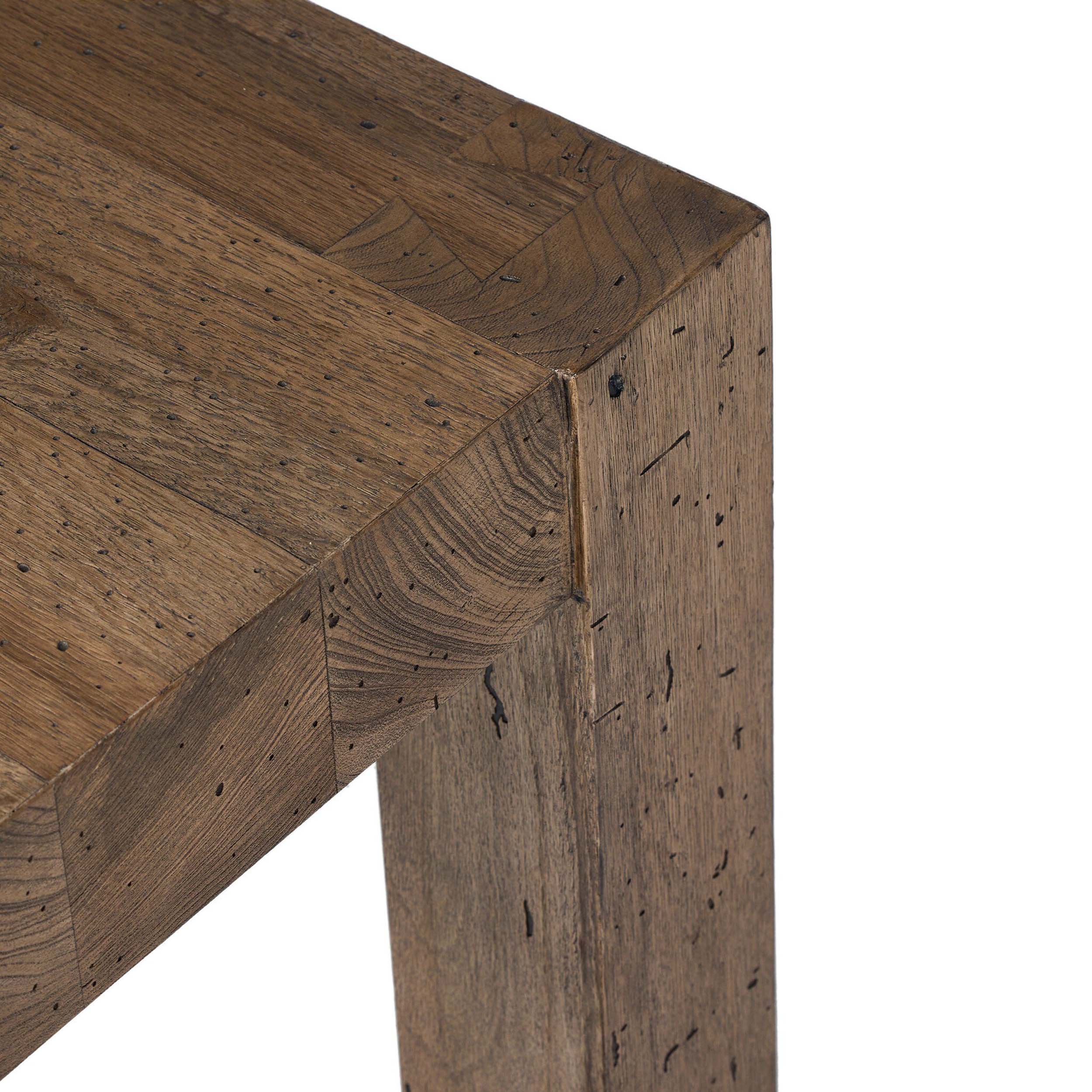 Abaso End Table, Rustic Wormwood Oak