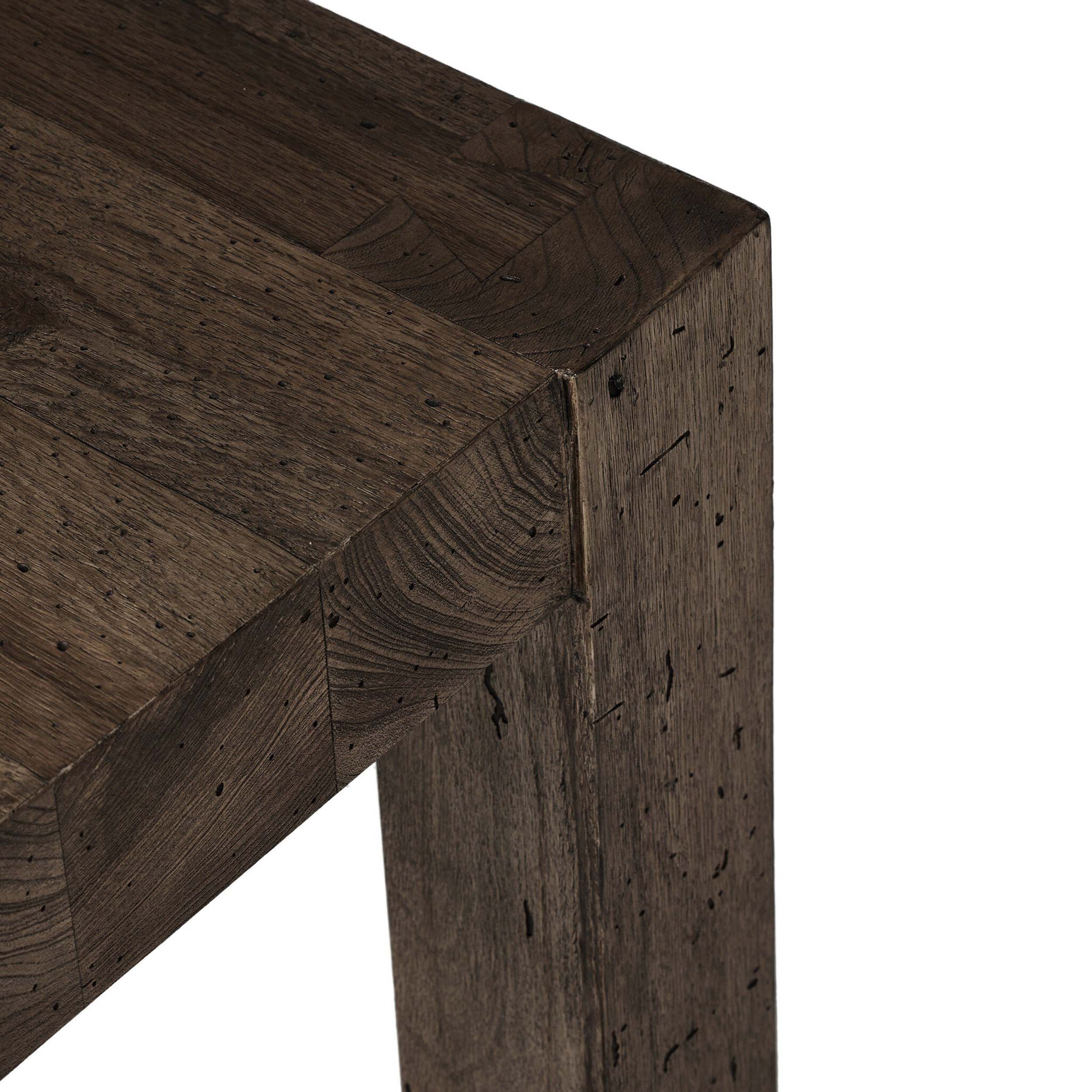 Abaso End Table, Ebony Rustic Wormwood Oak