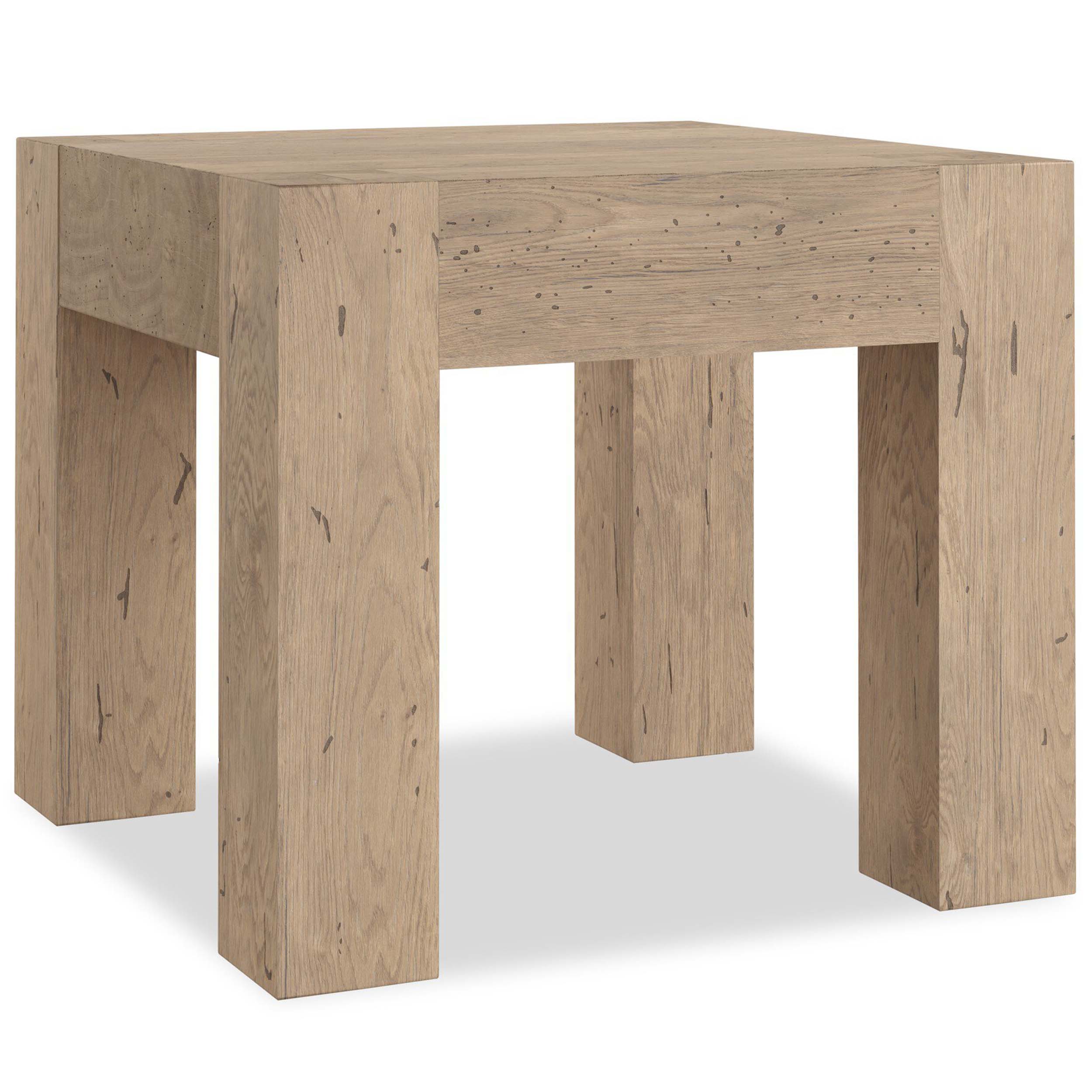 Abaso End Table, Whitewash Rustic Wormwood Oak
