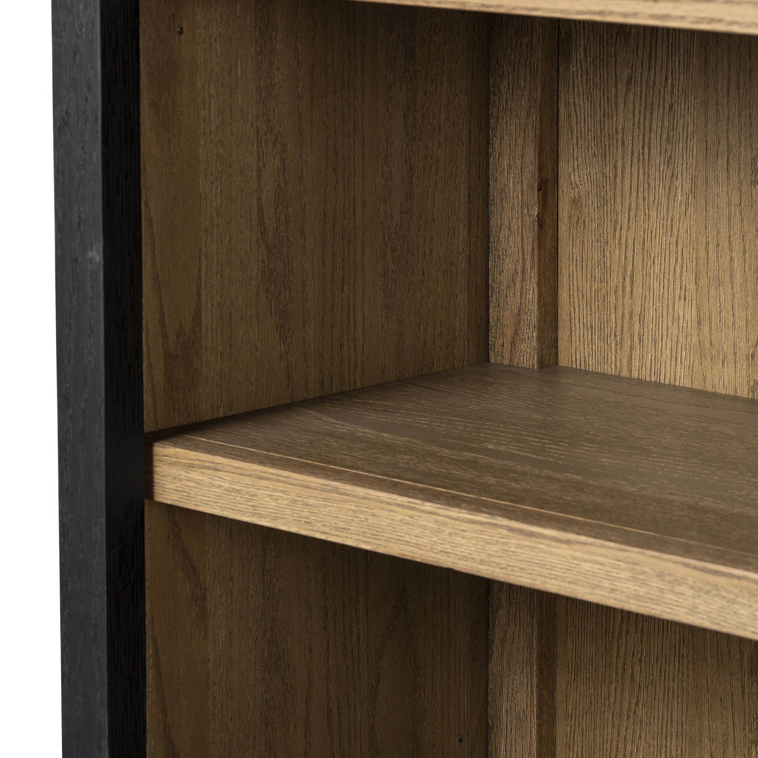Tolle Bookcase, Drifted Matte Black/Oak Shelves