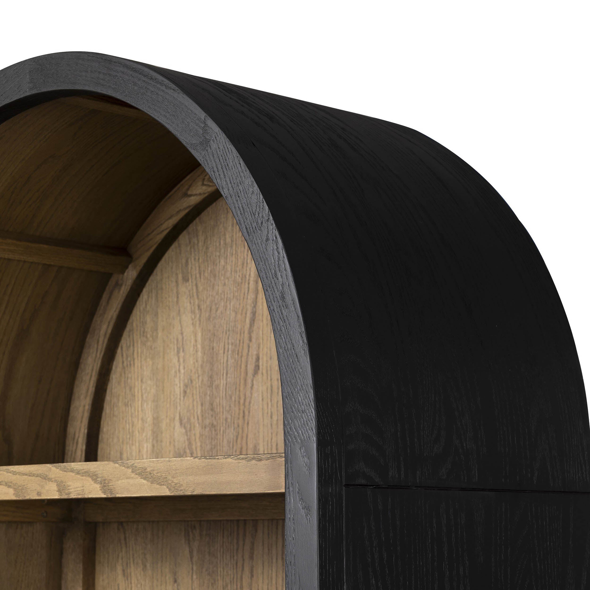 Tolle Bookcase, Drifted Matte Black/Oak Shelves