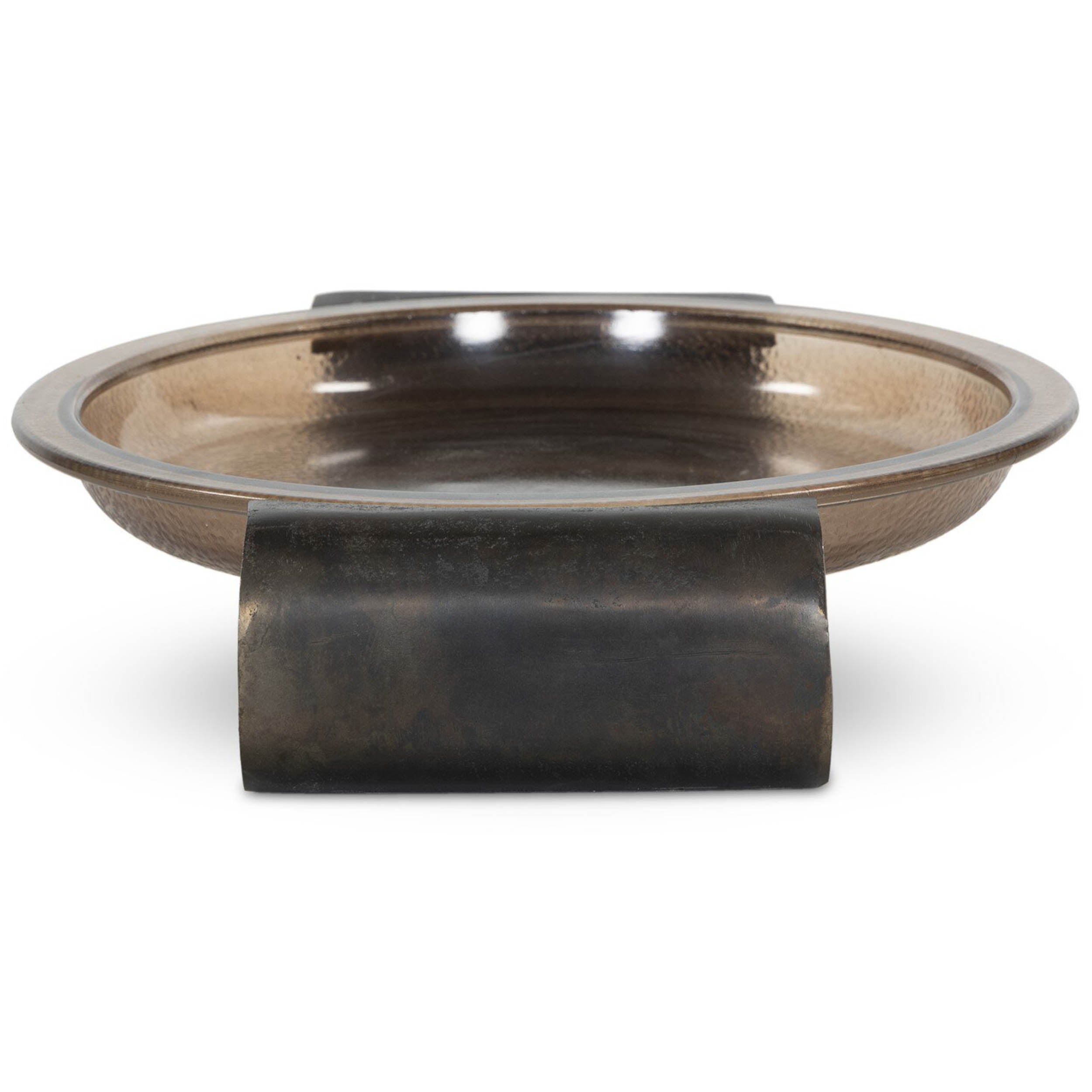 Runa Bowl, Smoked Brown Cast Glass
