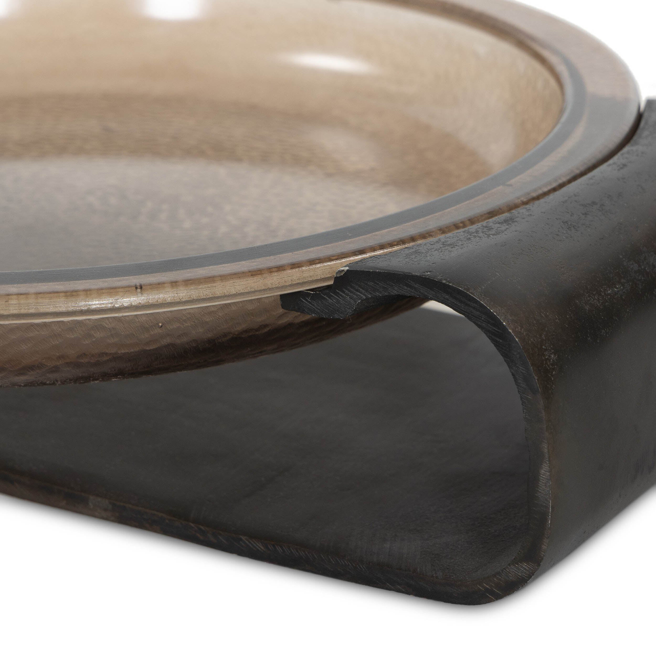 Runa Bowl, Smoked Brown Cast Glass